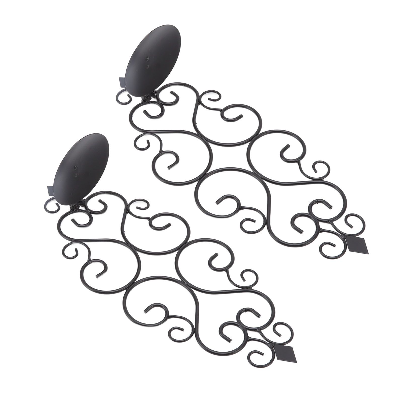 2 Pcs Candle Holder Exquisite Classical Style Black Iron Wall Mounted Candlestick for Living Rooms Bedroom Hallways - Image 4