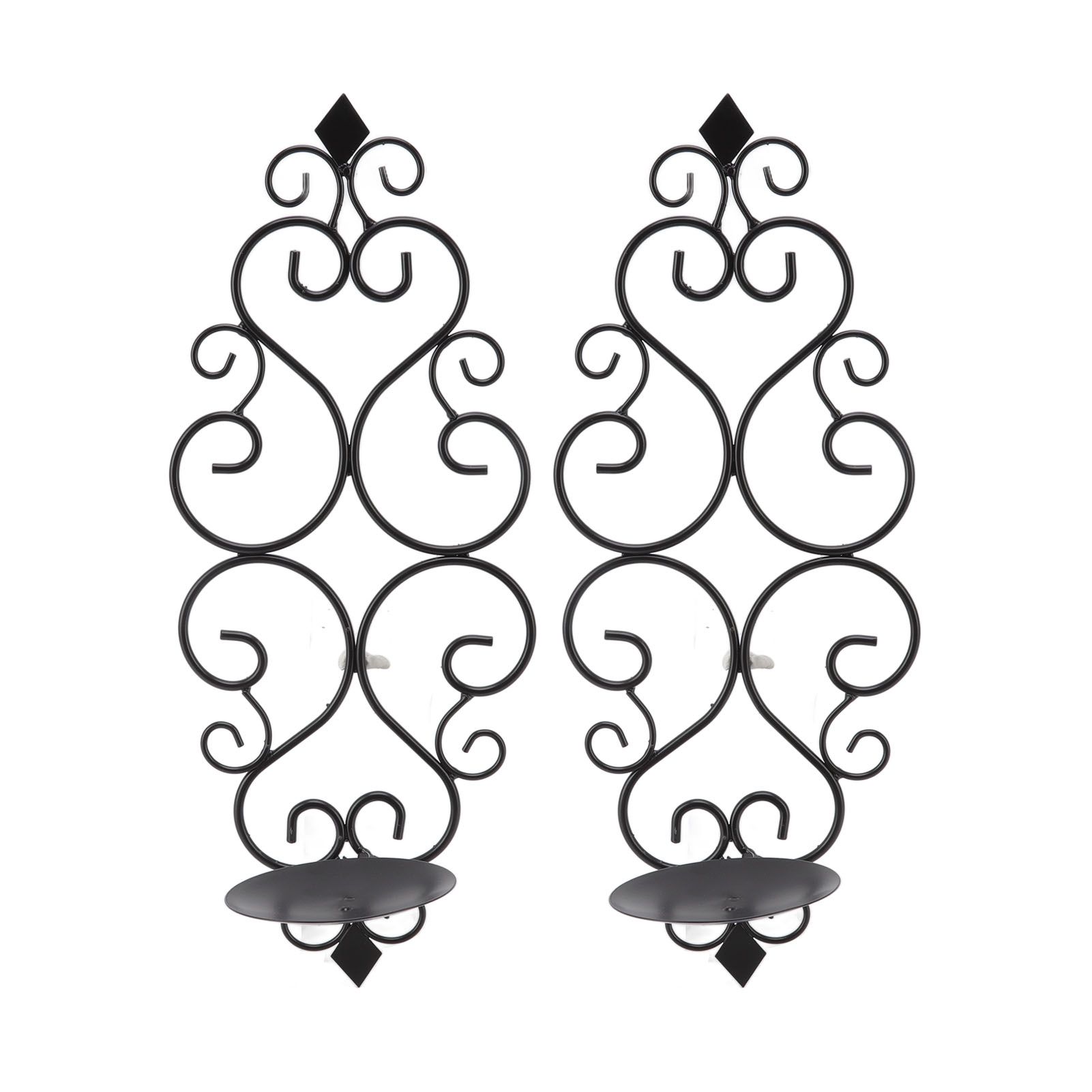 2 Pcs Candle Holder Exquisite Classical Style Black Iron Wall Mounted Candlestick for Living Rooms Bedroom Hallways - Image 5