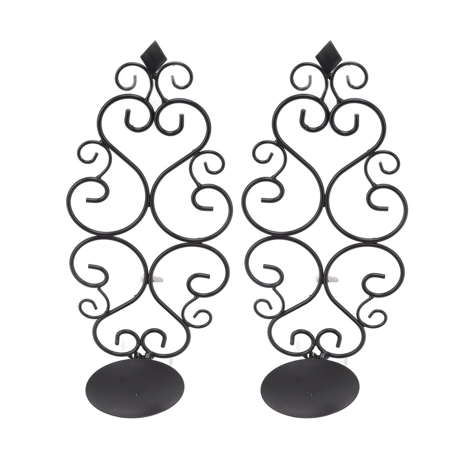 2 Pcs Candle Holder Exquisite Classical Style Black Iron Wall Mounted Candlestick for Living Rooms Bedroom Hallways - Image 6