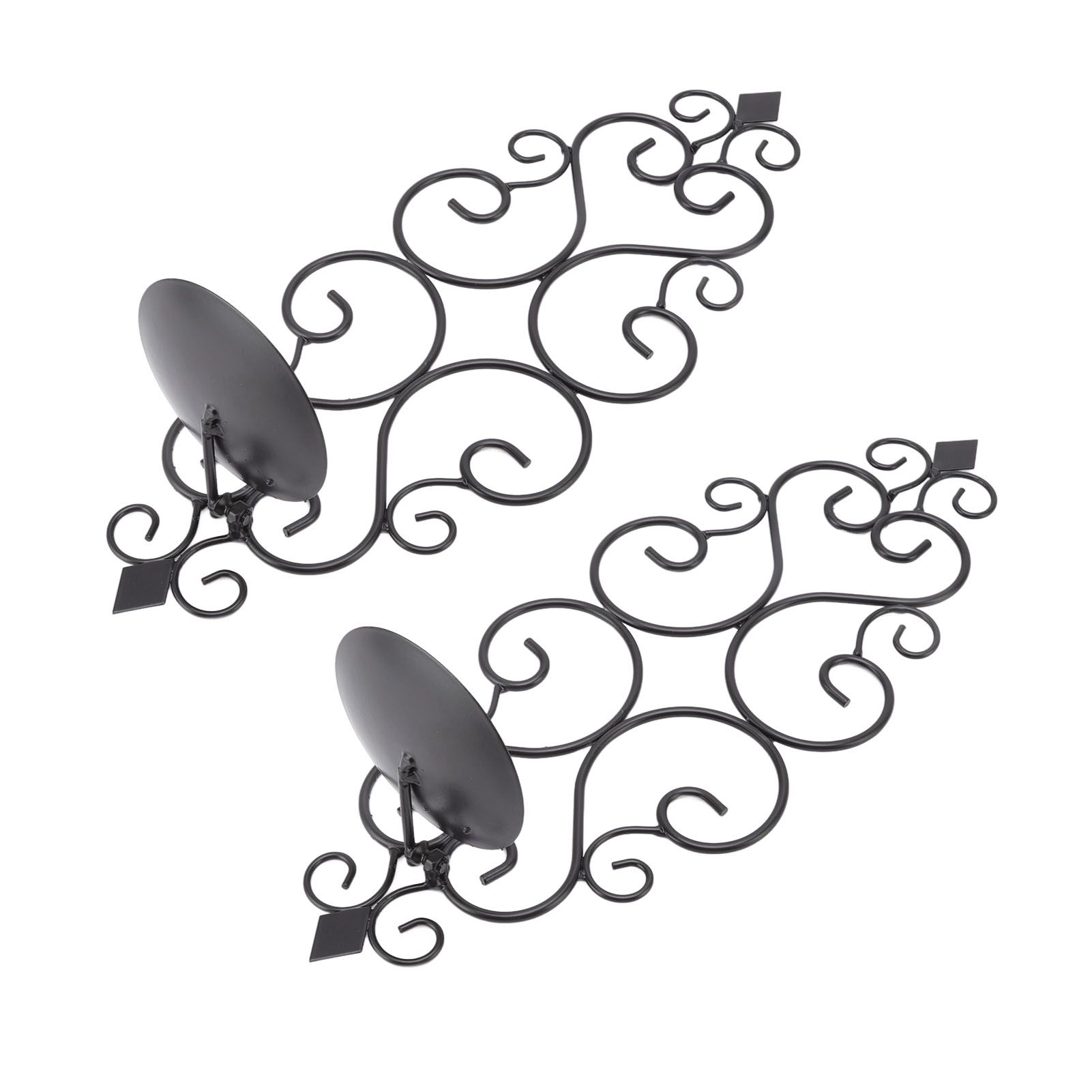 2 Pcs Candle Holder Exquisite Classical Style Black Iron Wall Mounted Candlestick for Living Rooms Bedroom Hallways - Image 7
