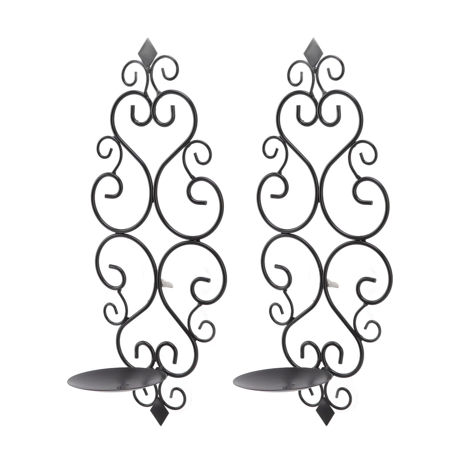 2 Pcs Candle Holder Exquisite Classical Style Black Iron Wall Mounted Candlestick for Living Rooms Bedroom Hallways - Image 8