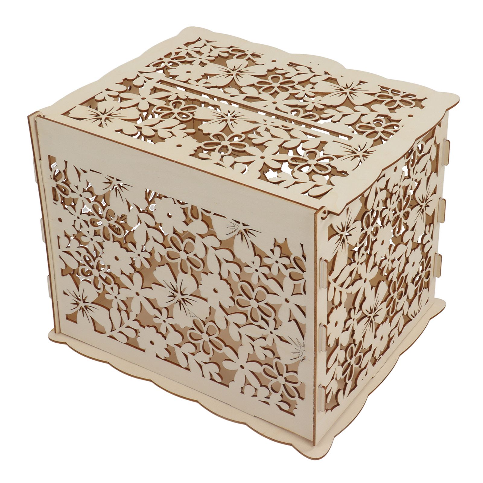 DIY Hollow Wooden Box Gift Card Money Case Wedding Reception Decoration Box Easy Assembly JM01192 Large - Image 7