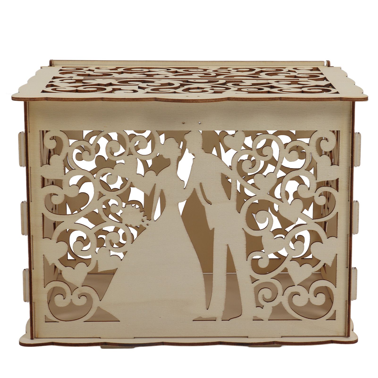 DIY Hollow Wooden Box Gift Card Money Case Wedding Reception Decoration Box Easy Assembly JM01777 Small - Image 6