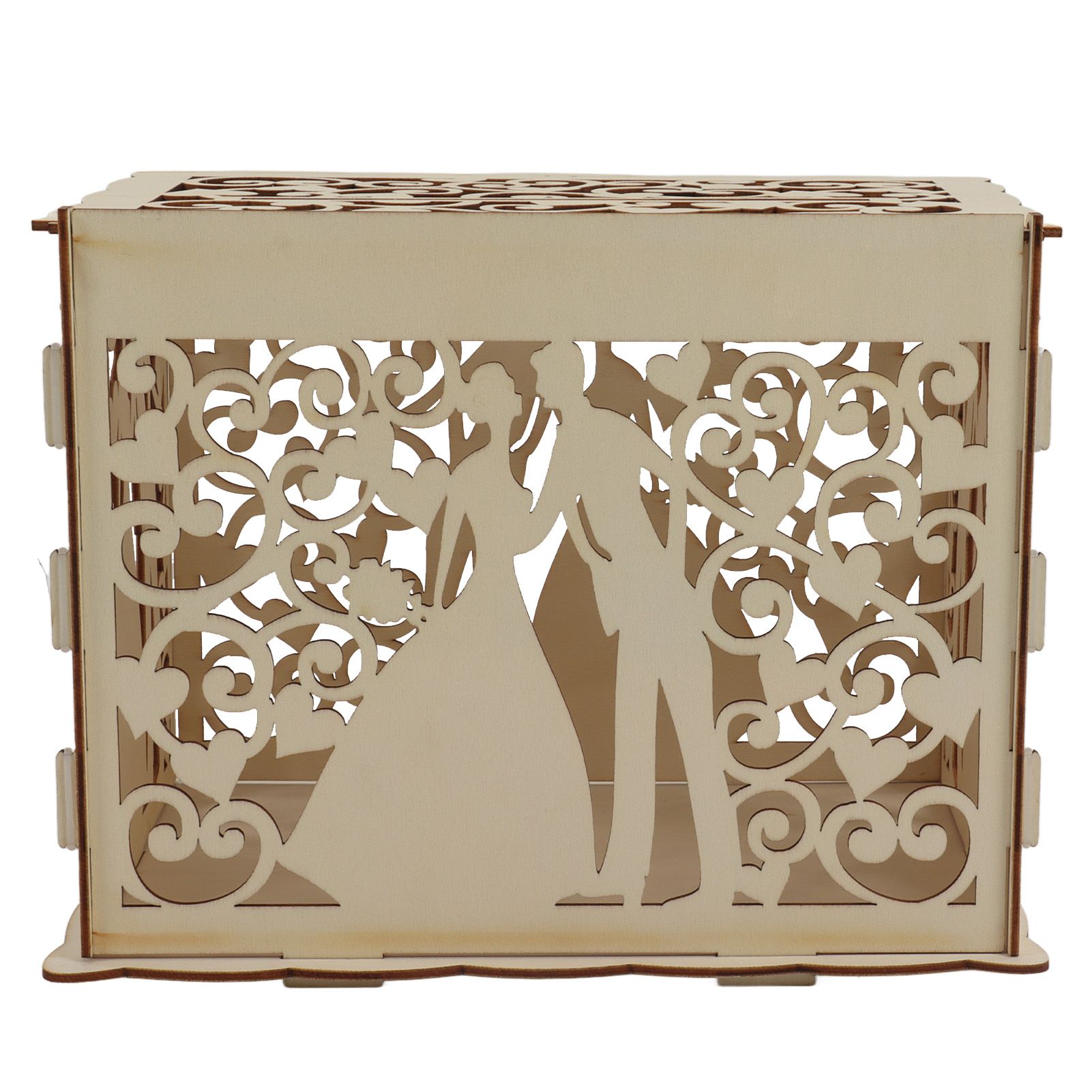 DIY Hollow Wooden Box Gift Card Money Case Wedding Reception Decoration Box Easy Assembly JM01777 Small - Image 7