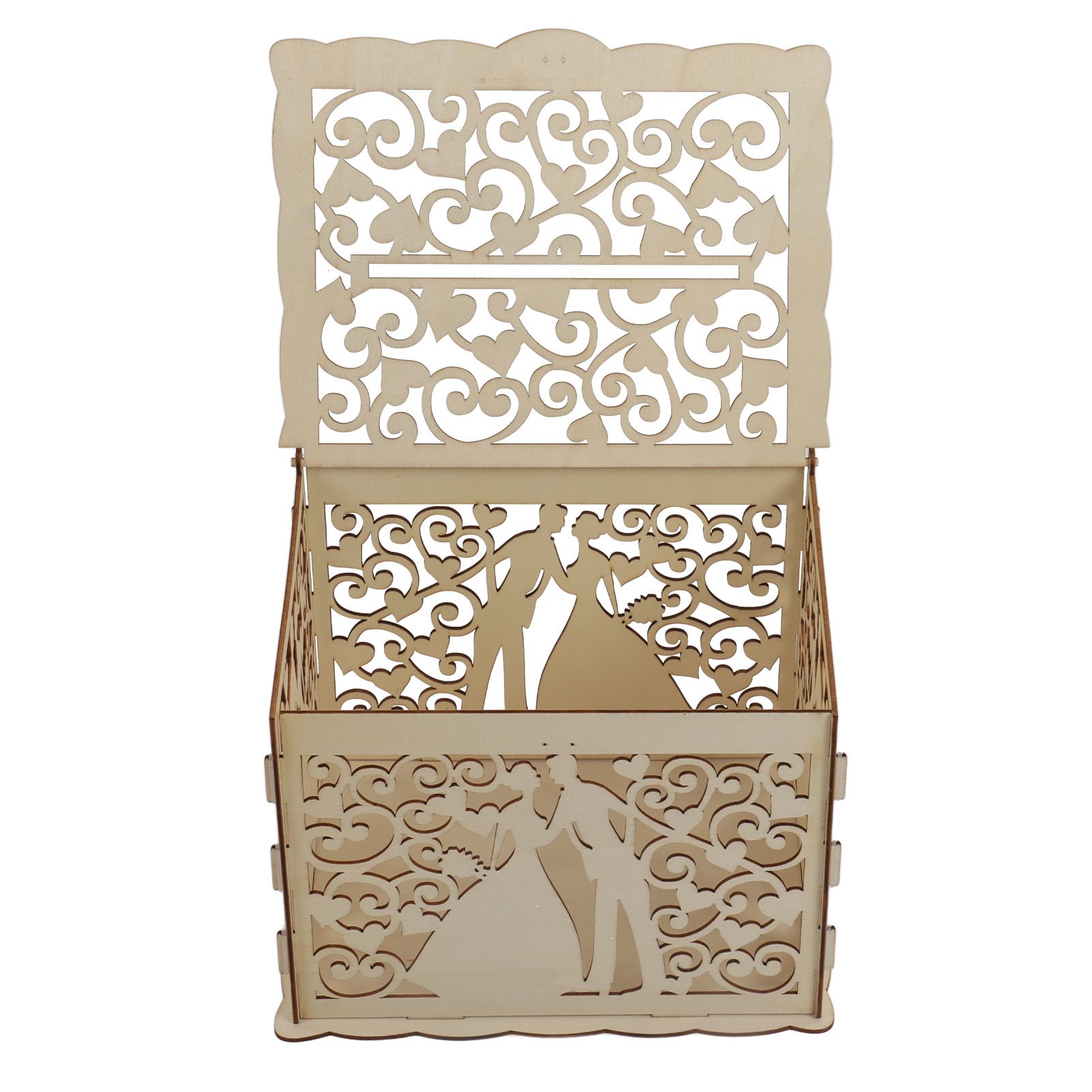 DIY Hollow Wooden Box Gift Card Money Case Wedding Reception Decoration Box Easy Assembly JM01777 Small - Image 8