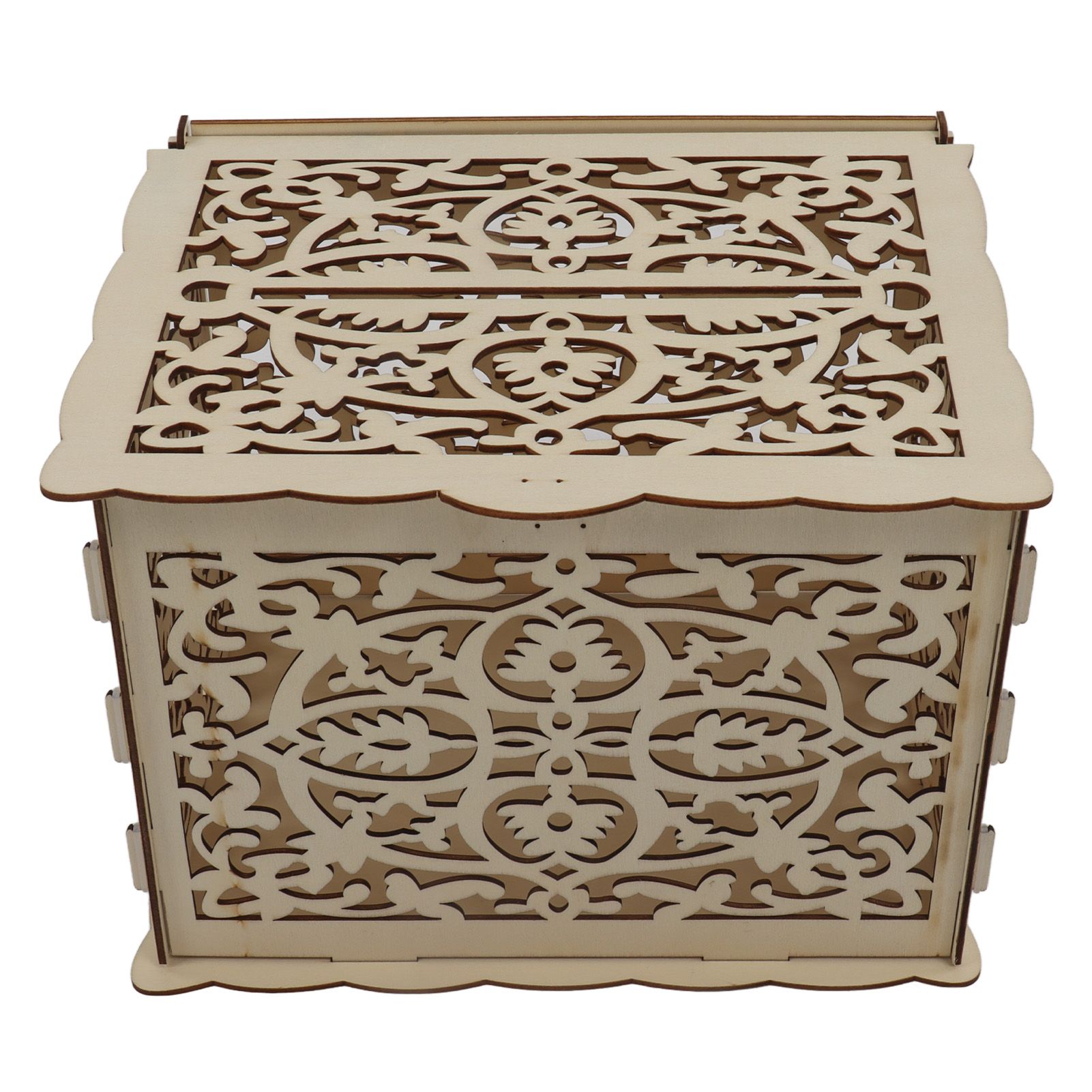 DIY Hollow Wooden Box Gift Card Money Case Wedding Reception Decoration Box Easy Assembly JM01319 Small - Image 3