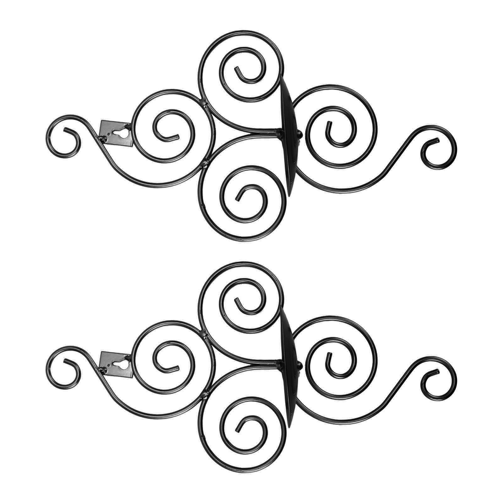 2 Sets Wall Candle Holder Foldable European Style Swirl Wrought Iron Wall Hanging Candlestick Holder Home Decoration Black - Image 8