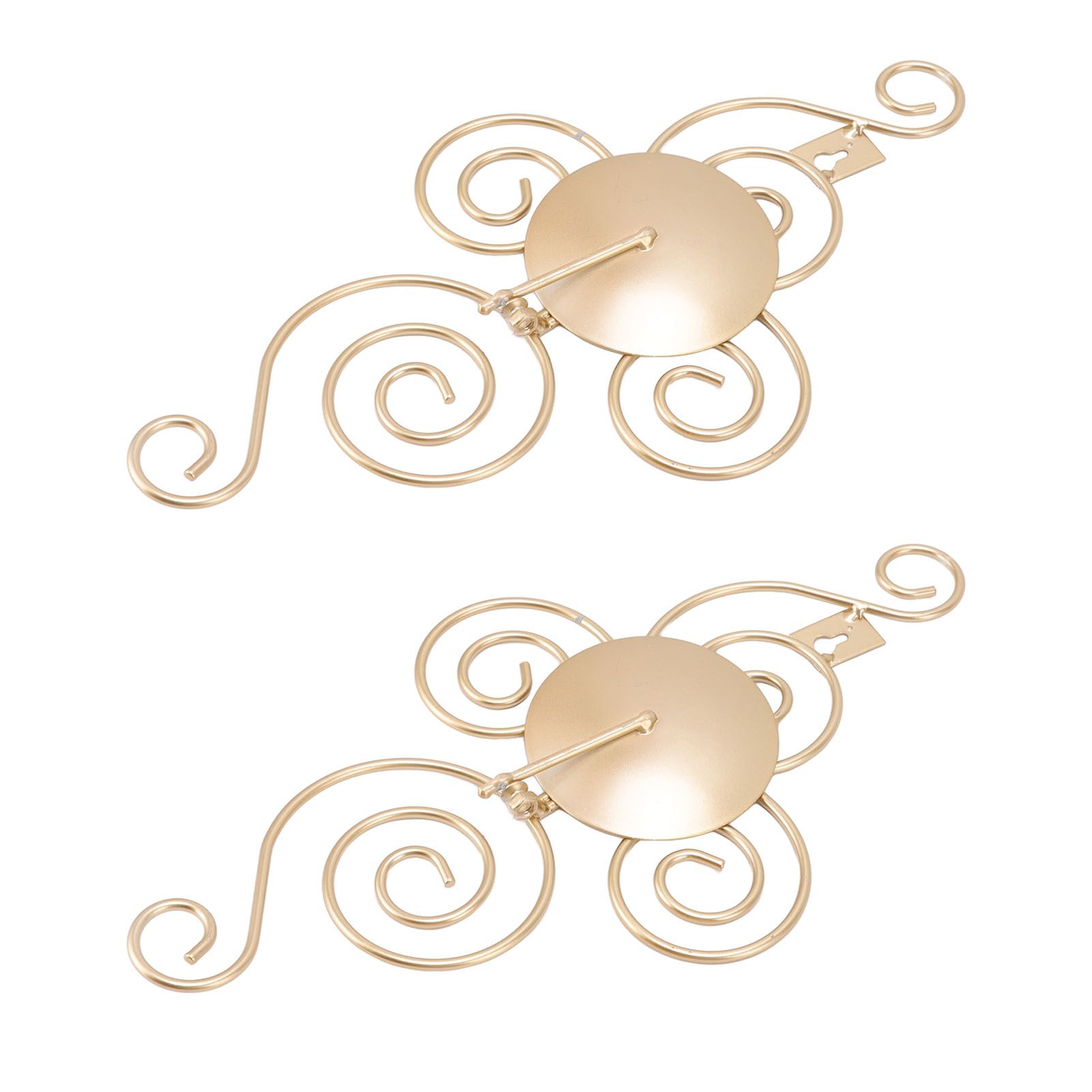 2 Sets Wall Candle Holder Foldable European Style Swirl Wrought Iron Wall Hanging Candlestick Holder Home Decoration Gold - Image 3