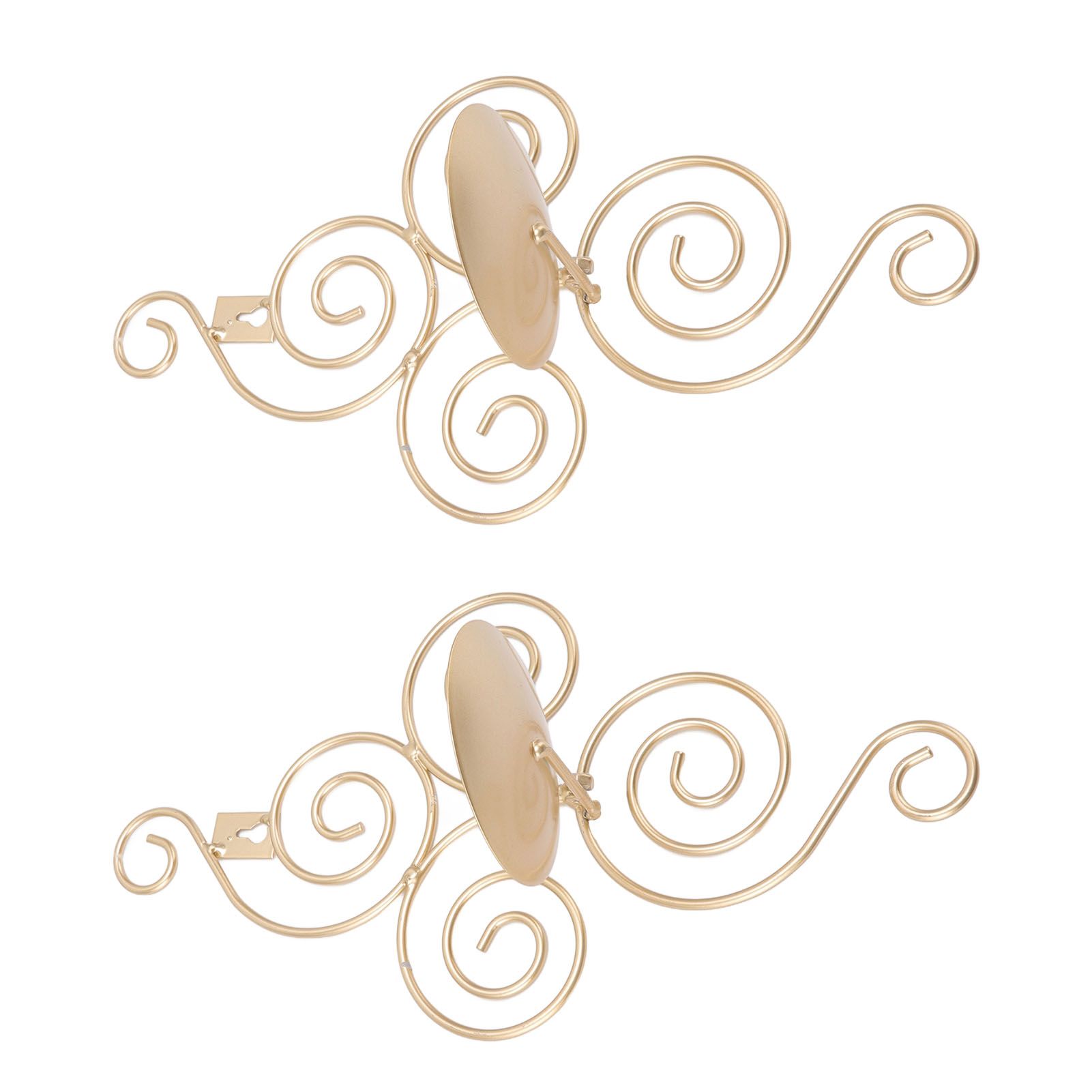 2 Sets Wall Candle Holder Foldable European Style Swirl Wrought Iron Wall Hanging Candlestick Holder Home Decoration Gold - Image 6