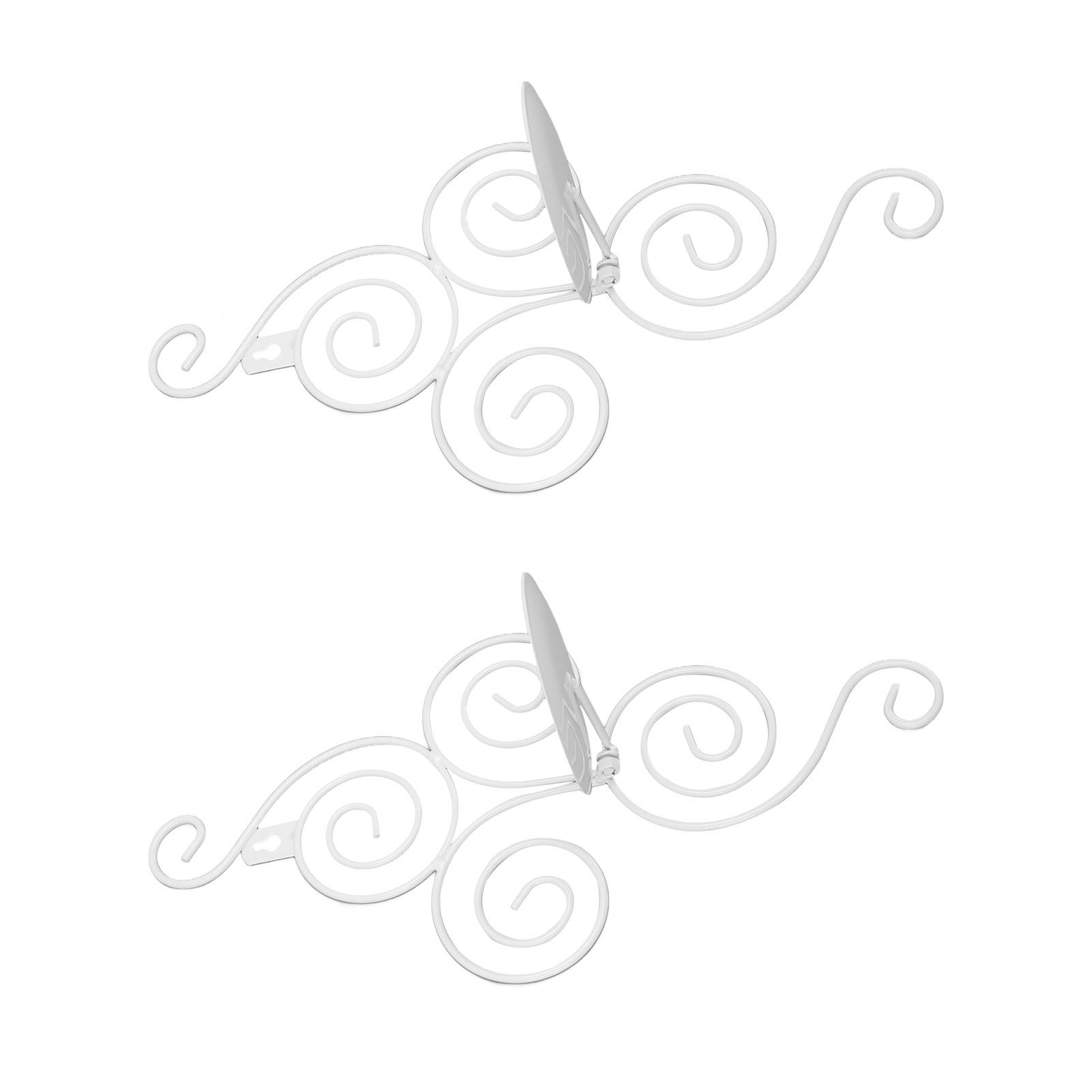 2 Sets Wall Candle Holder Foldable European Style Swirl Wrought Iron Wall Hanging Candlestick Holder Home Decoration White - Image 5