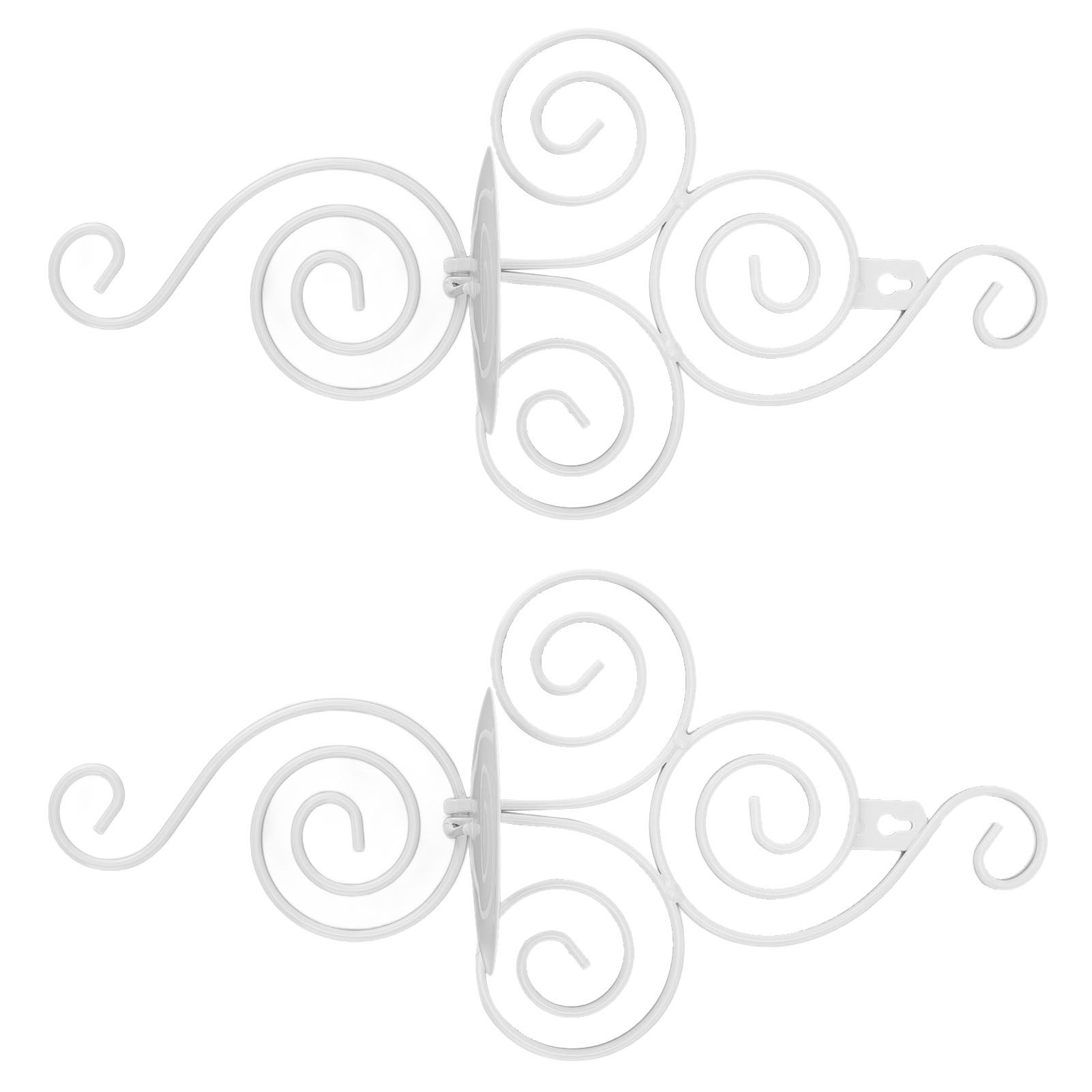 2 Sets Wall Candle Holder Foldable European Style Swirl Wrought Iron Wall Hanging Candlestick Holder Home Decoration White - Image 8