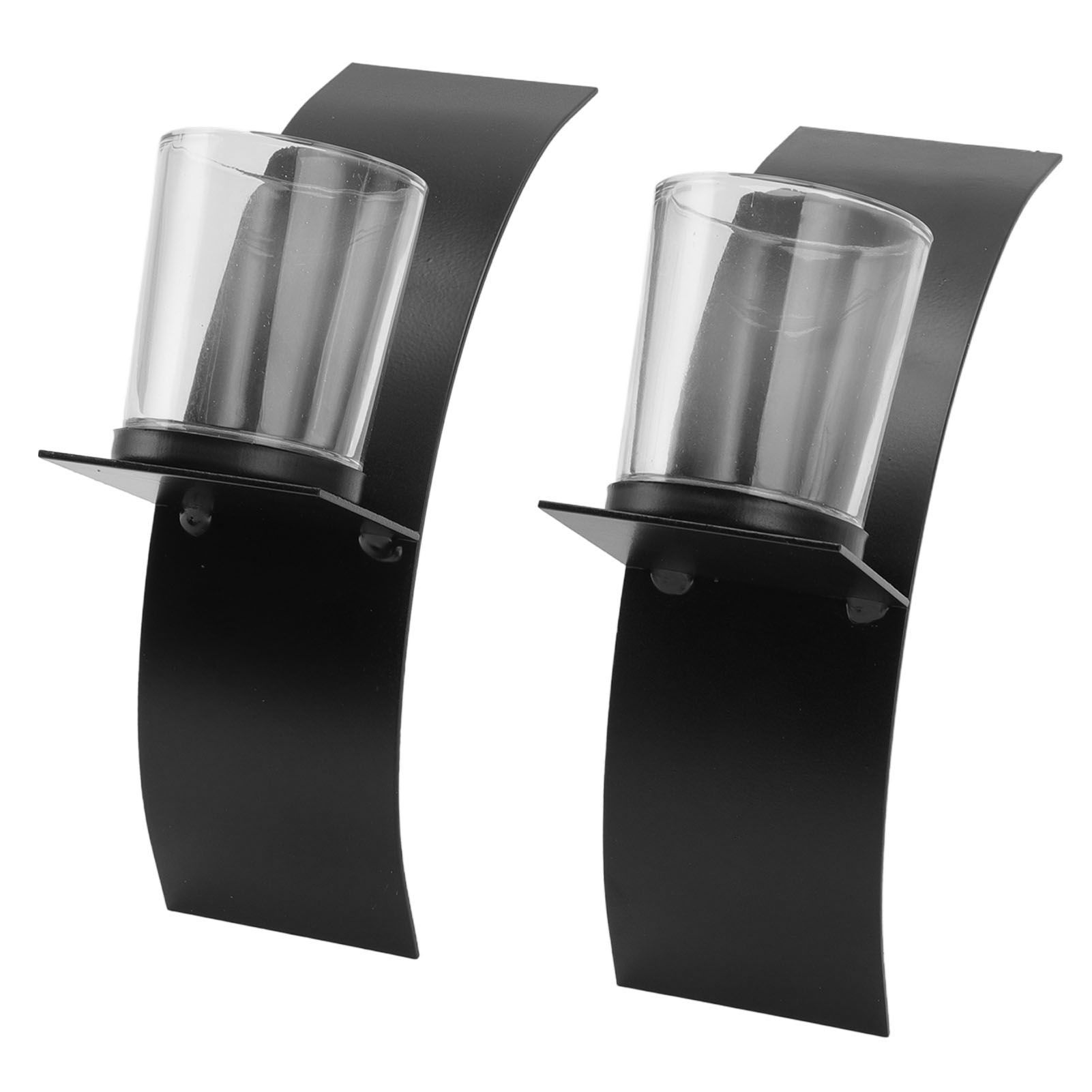 2Set Wall Mounted Candlestick Iron Three Dimensional Arc Design Candle Tray for Bedroom - Image 4