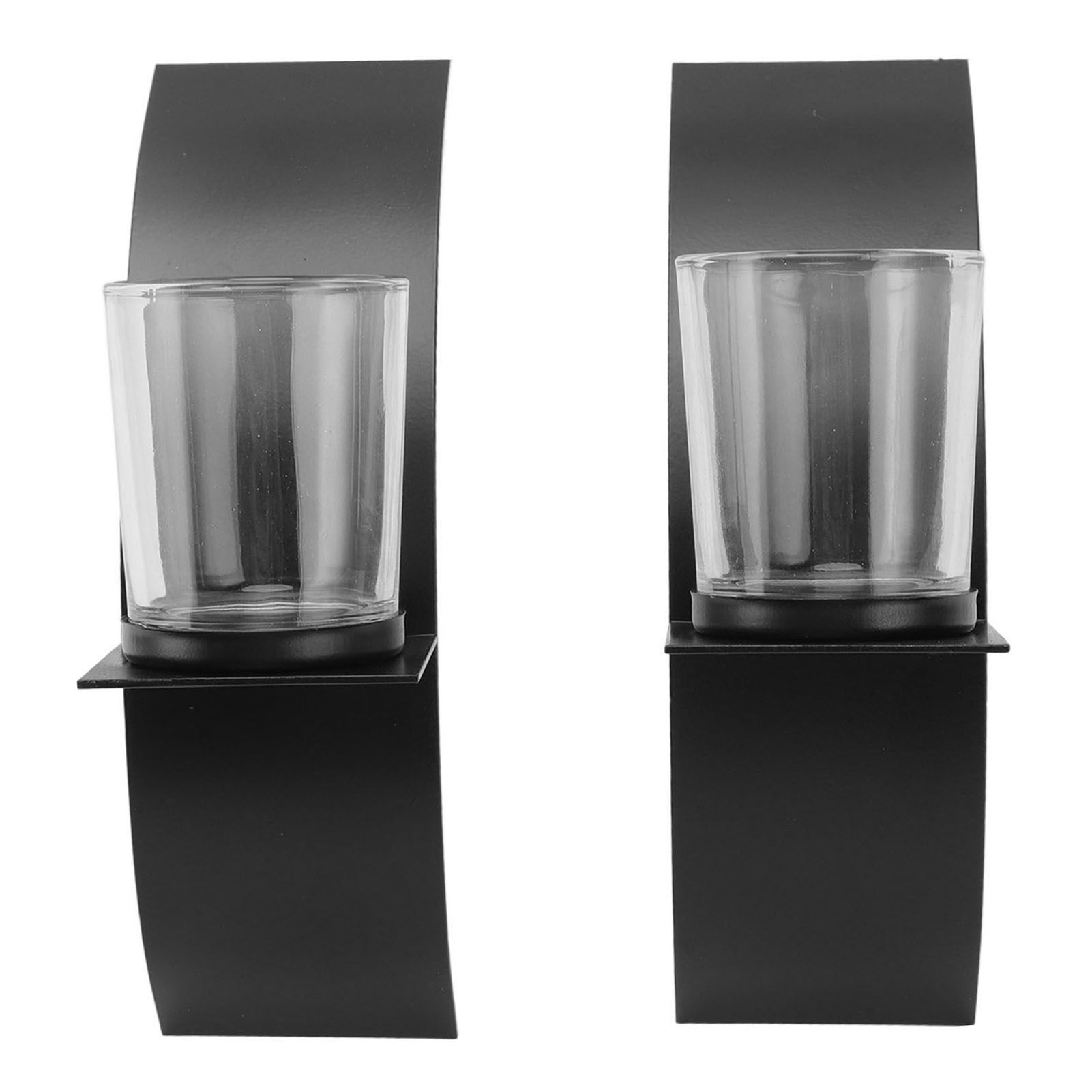 2Set Wall Mounted Candlestick Iron Three Dimensional Arc Design Candle Tray for Bedroom - Image 5