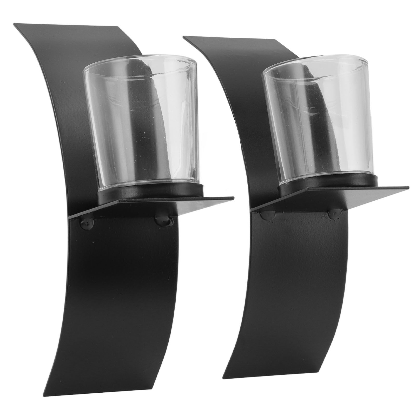 2Set Wall Mounted Candlestick Iron Three Dimensional Arc Design Candle Tray for Bedroom - Image 6
