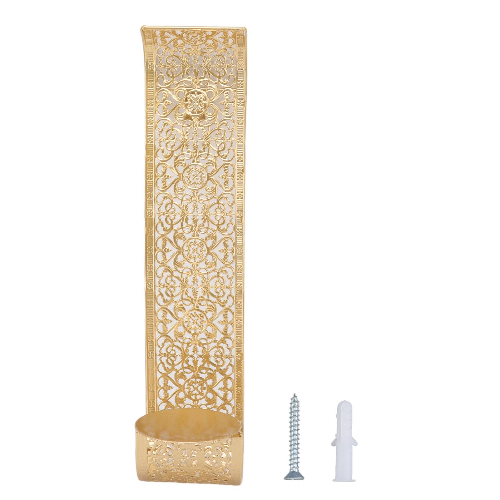 Shelving Solution Wall Sconce Candle Holder Gold Hollow Carved Exquisite Details Metal Wall Candle Holder for Bedrooms - Image 1