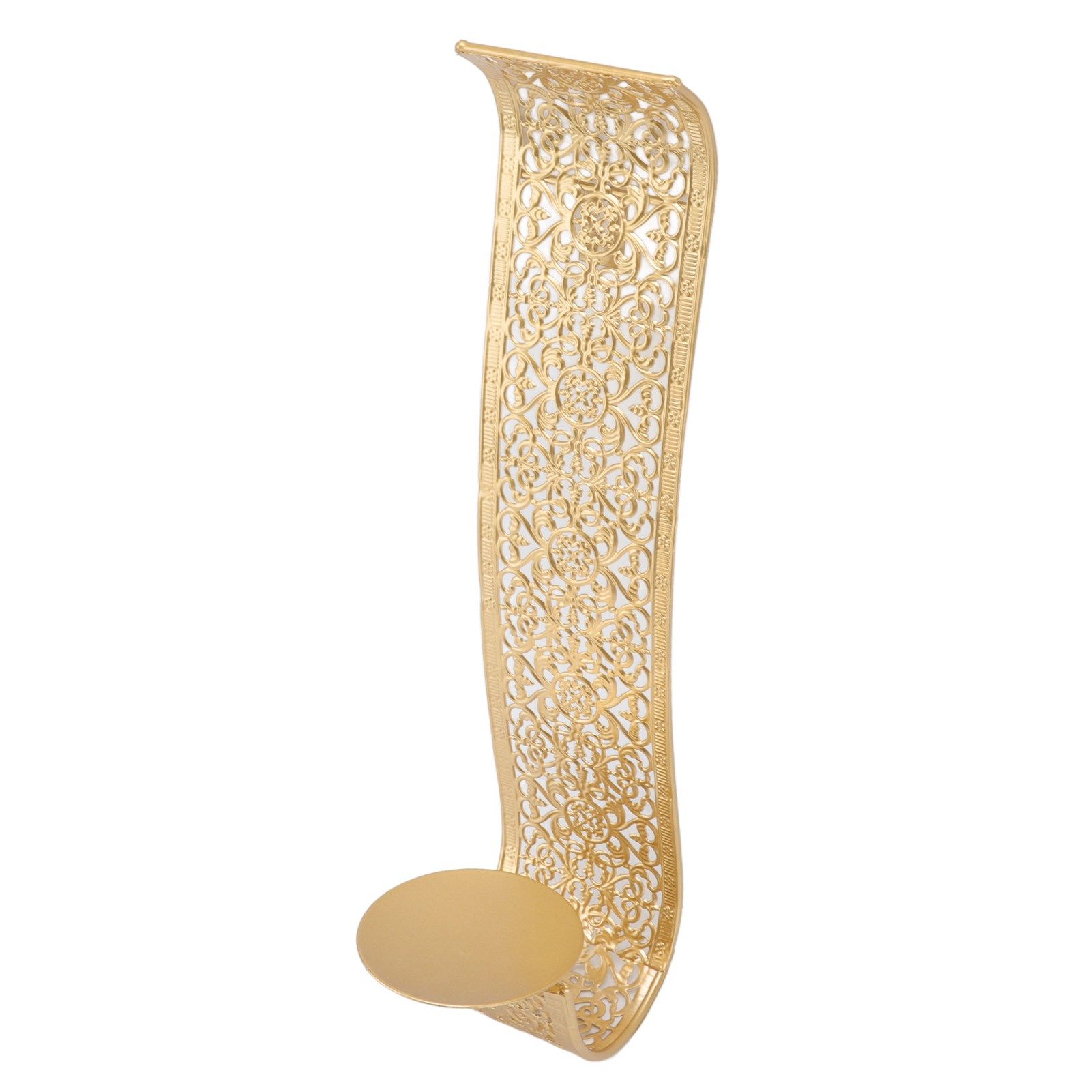 Shelving Solution Wall Sconce Candle Holder Gold Hollow Carved Exquisite Details Metal Wall Candle Holder for Bedrooms - Image 2
