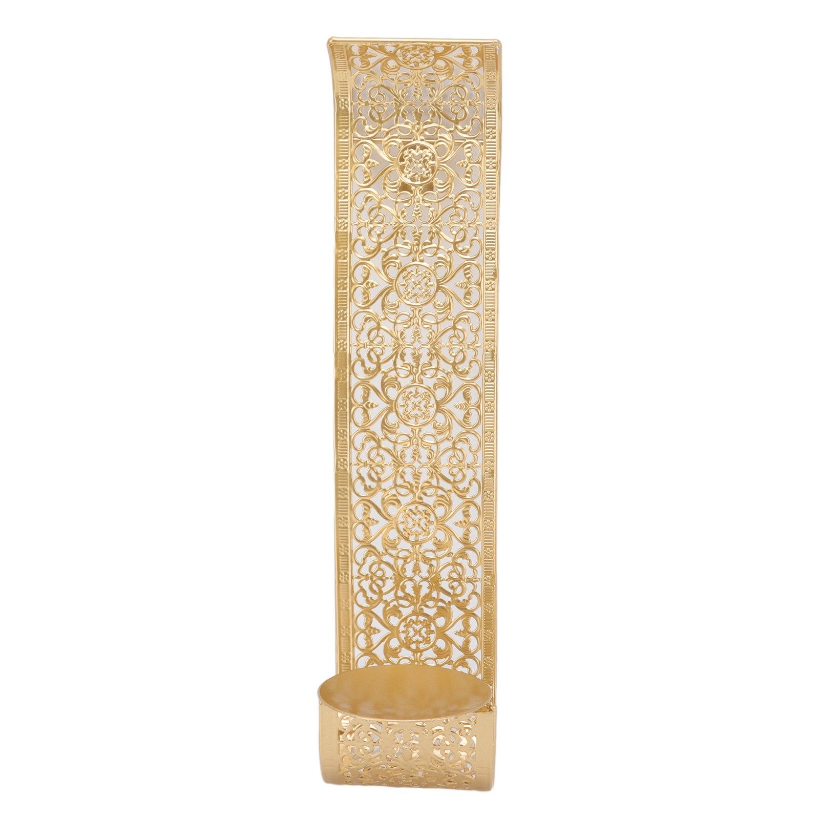 Shelving Solution Wall Sconce Candle Holder Gold Hollow Carved Exquisite Details Metal Wall Candle Holder for Bedrooms - Image 3