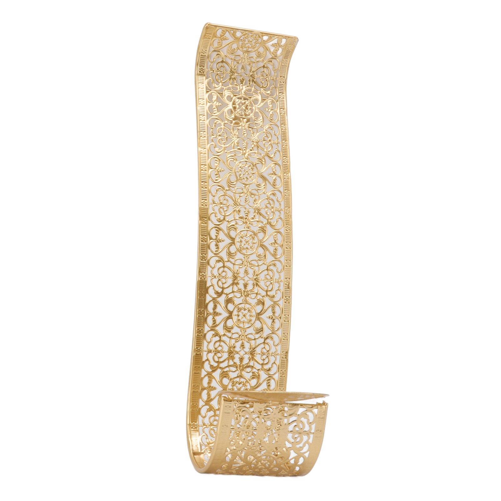 Shelving Solution Wall Sconce Candle Holder Gold Hollow Carved Exquisite Details Metal Wall Candle Holder for Bedrooms - Image 5