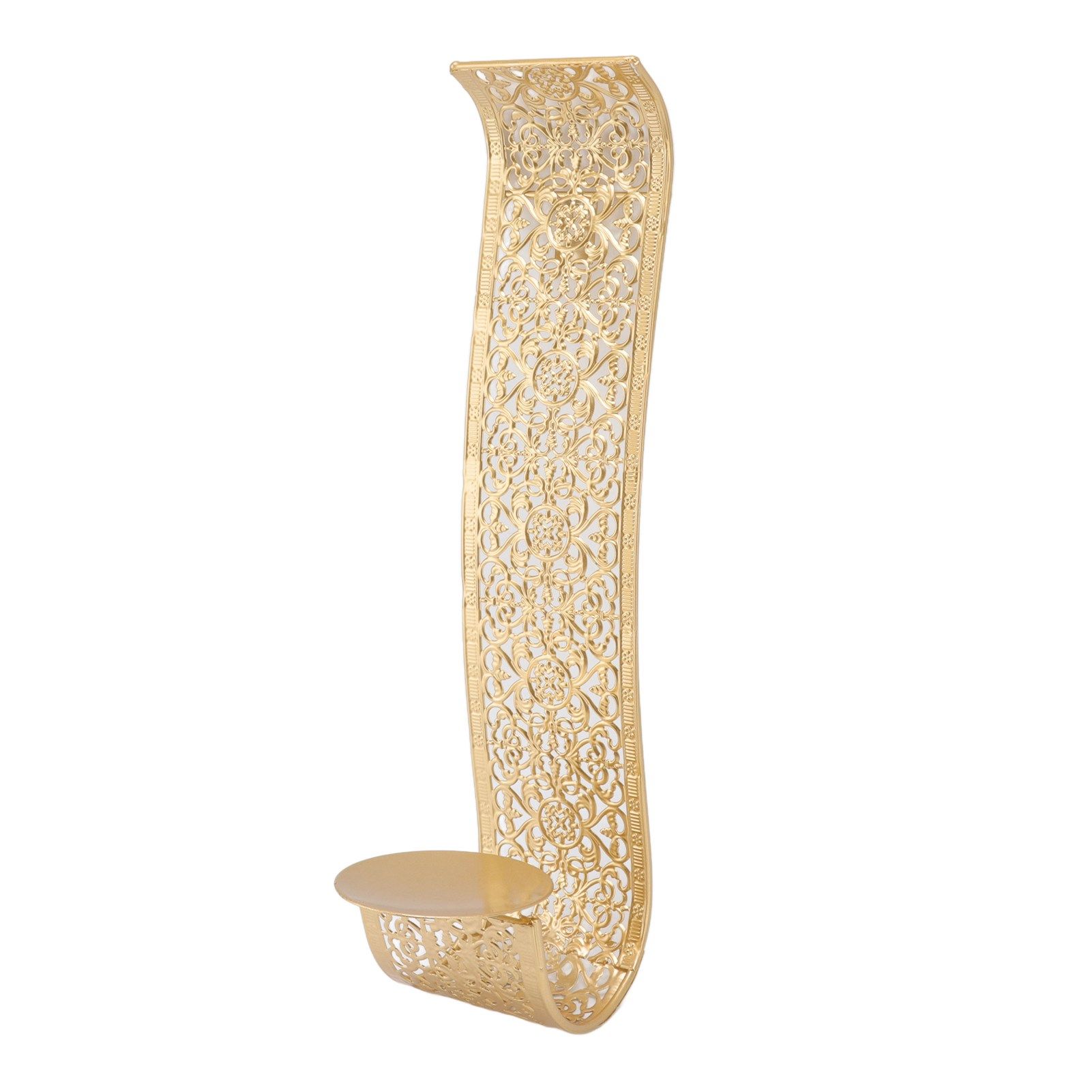 Shelving Solution Wall Sconce Candle Holder Gold Hollow Carved Exquisite Details Metal Wall Candle Holder for Bedrooms - Image 7
