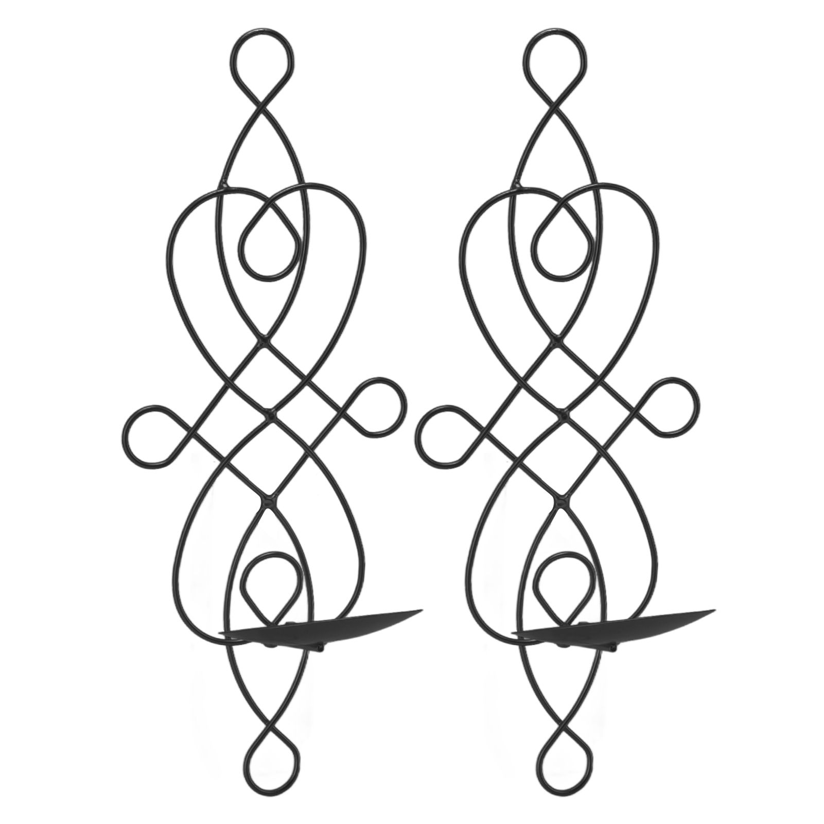 2 Sets Iron Wall Candle Sconce Holder Foldable Deformation Resistance Innovative Wall Candle Holder for Bedroom Dining Room Black - Image 4