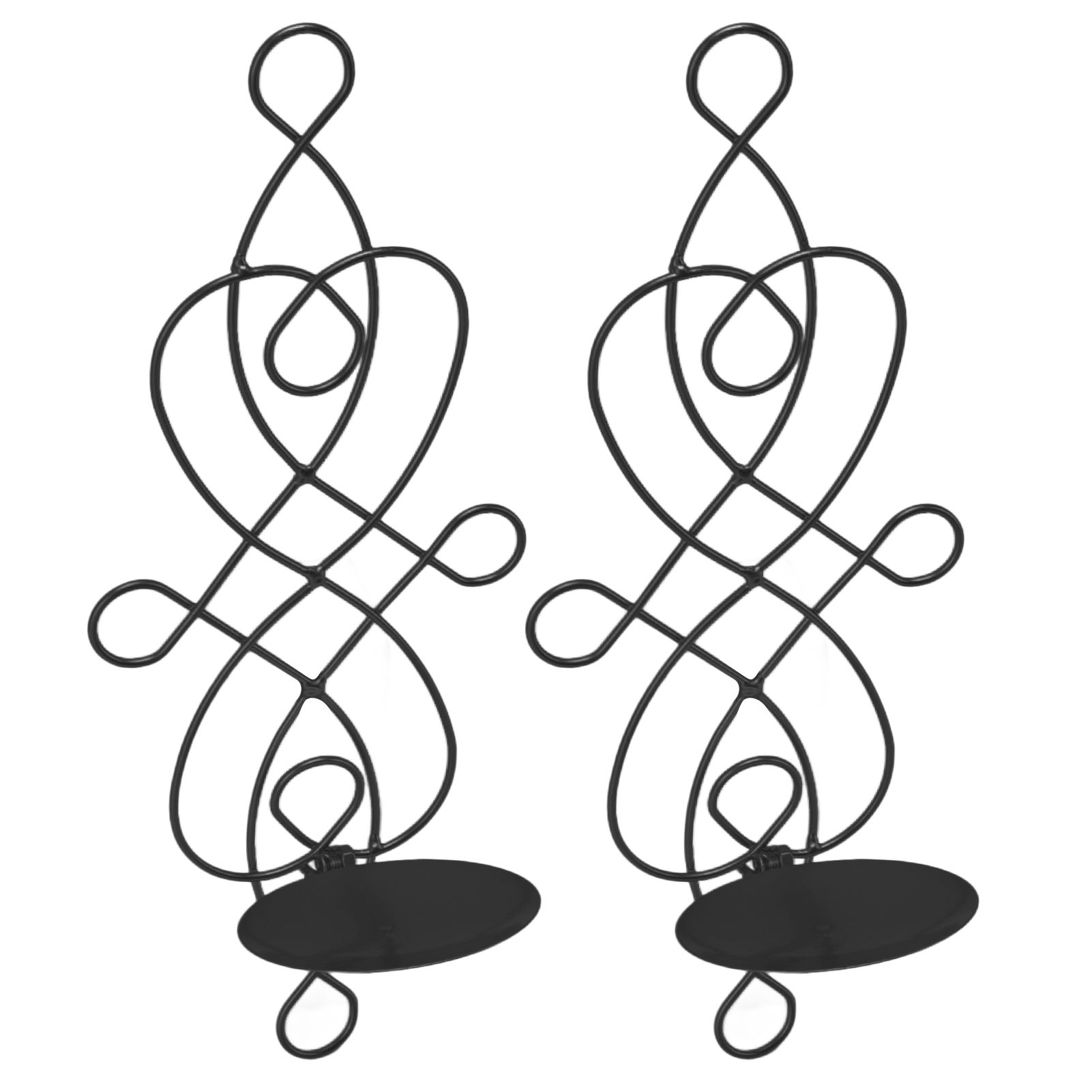 2 Sets Iron Wall Candle Sconce Holder Foldable Deformation Resistance Innovative Wall Candle Holder for Bedroom Dining Room Black - Image 5