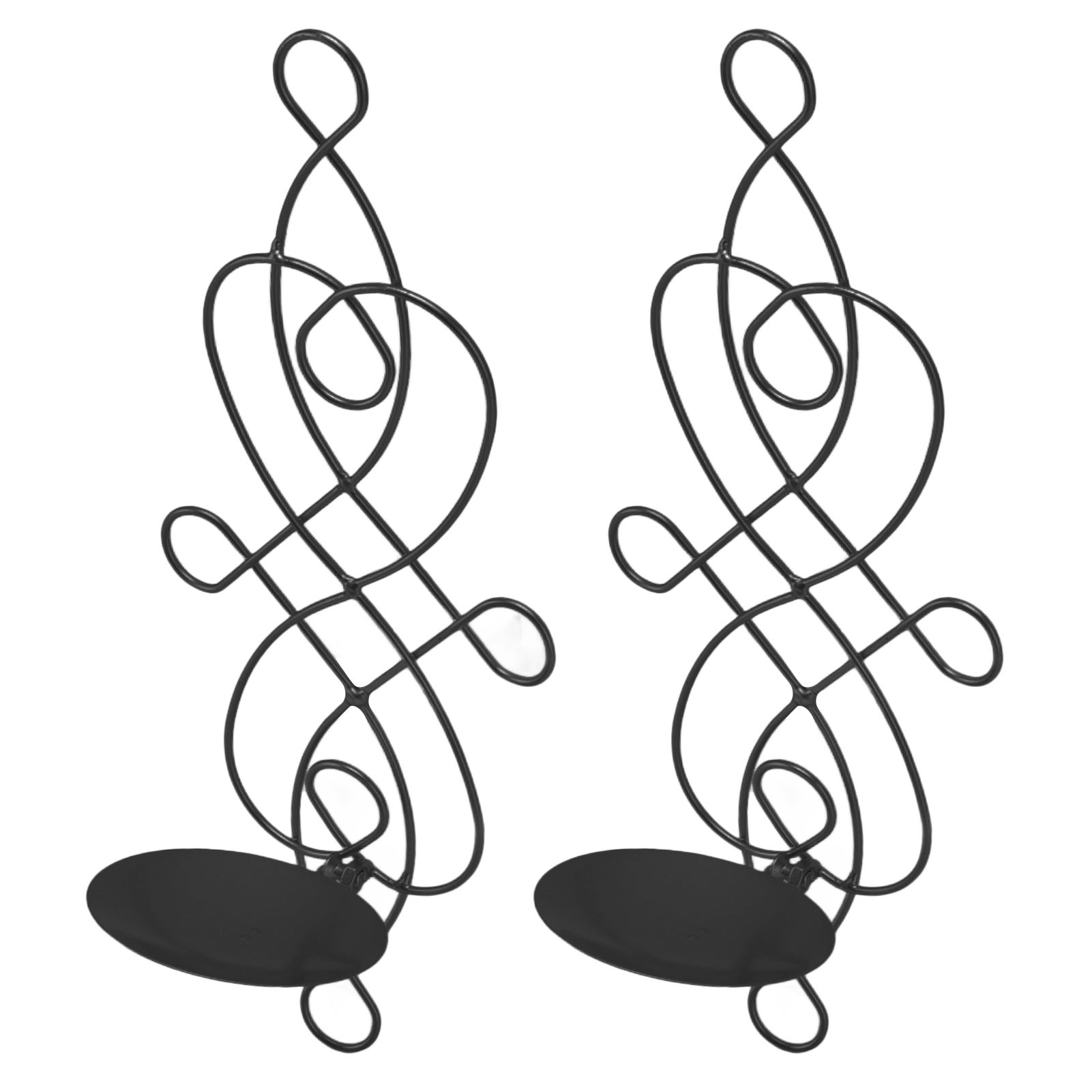 2 Sets Iron Wall Candle Sconce Holder Foldable Deformation Resistance Innovative Wall Candle Holder for Bedroom Dining Room Black - Image 6