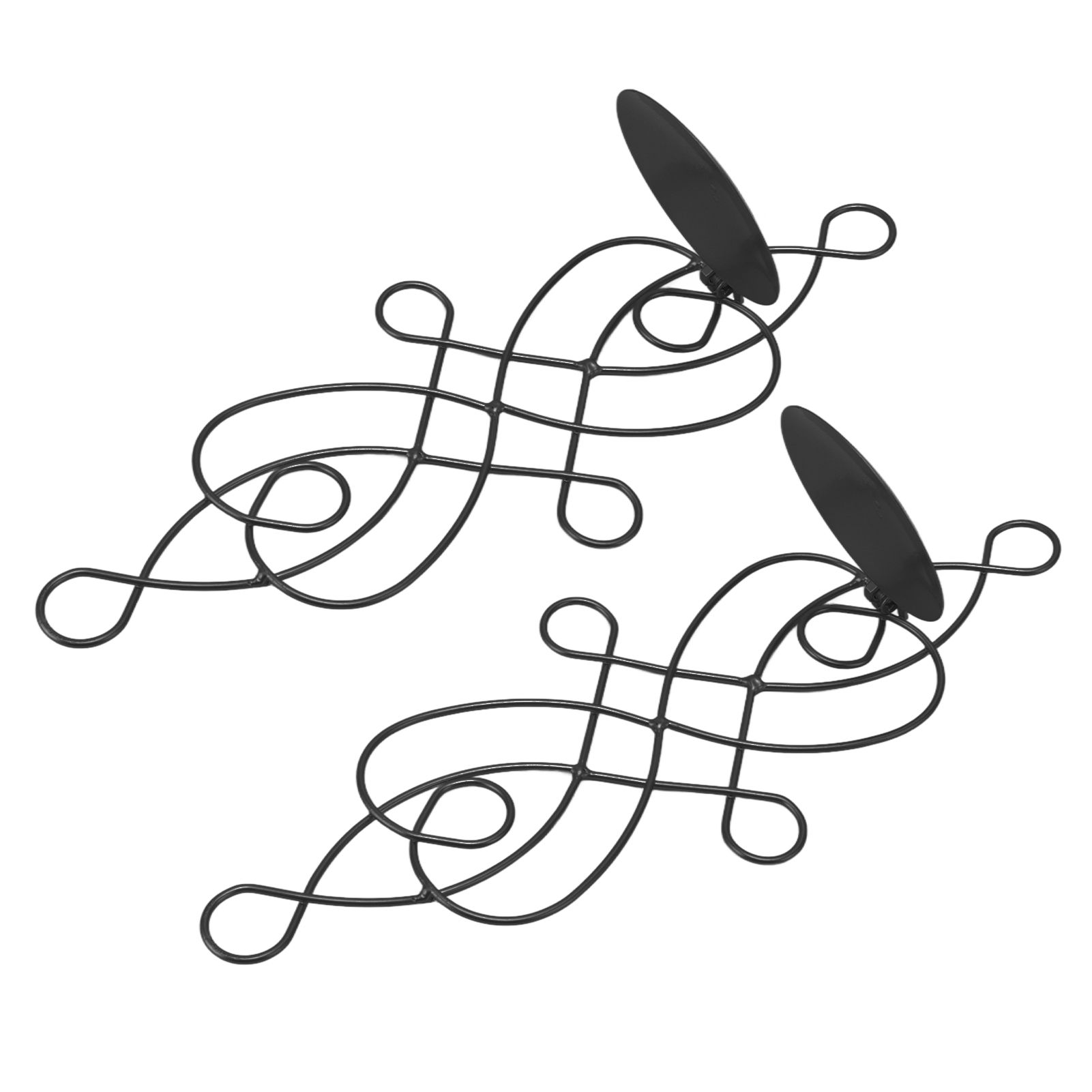 2 Sets Iron Wall Candle Sconce Holder Foldable Deformation Resistance Innovative Wall Candle Holder for Bedroom Dining Room Black - Image 7