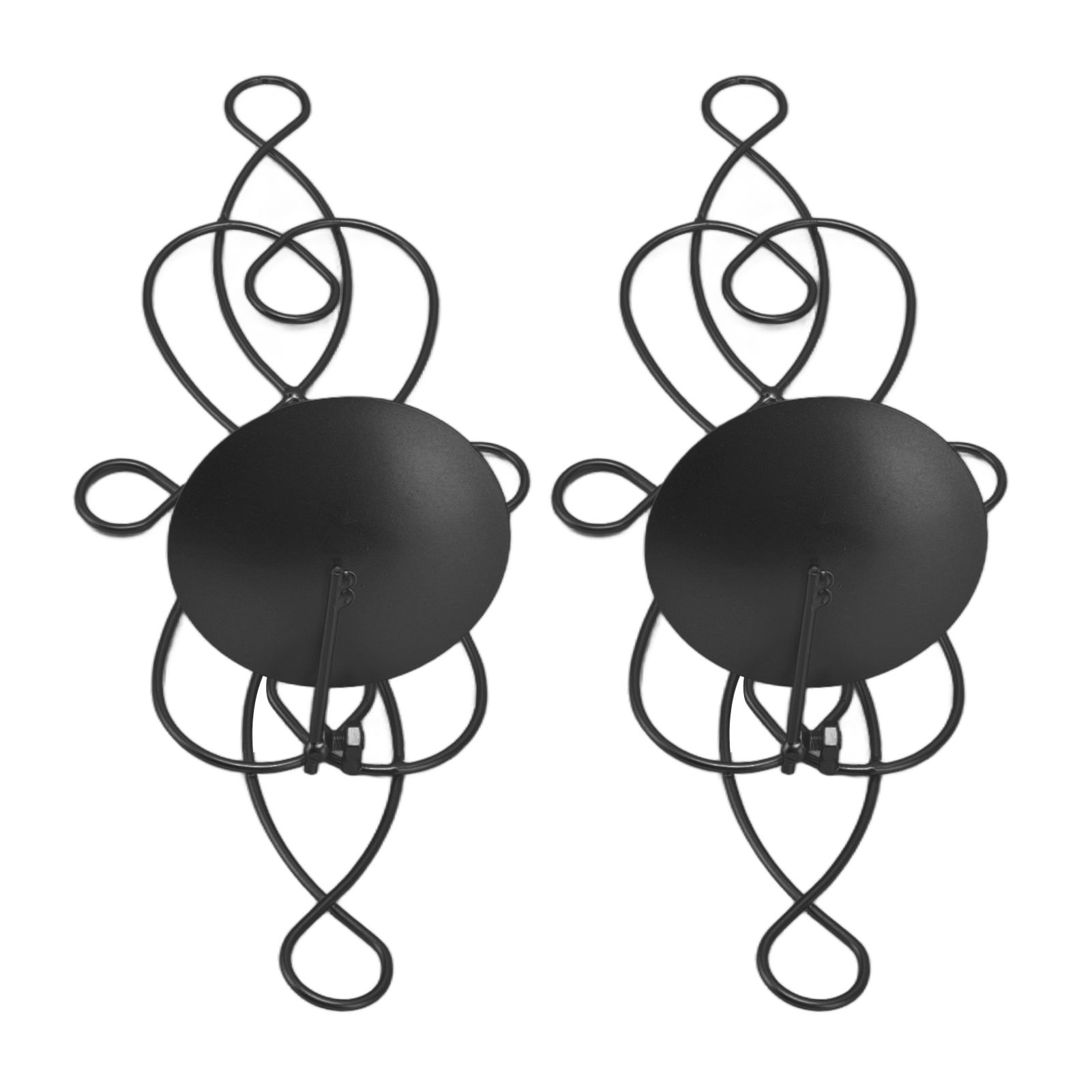 2 Sets Iron Wall Candle Sconce Holder Foldable Deformation Resistance Innovative Wall Candle Holder for Bedroom Dining Room Black - Image 8
