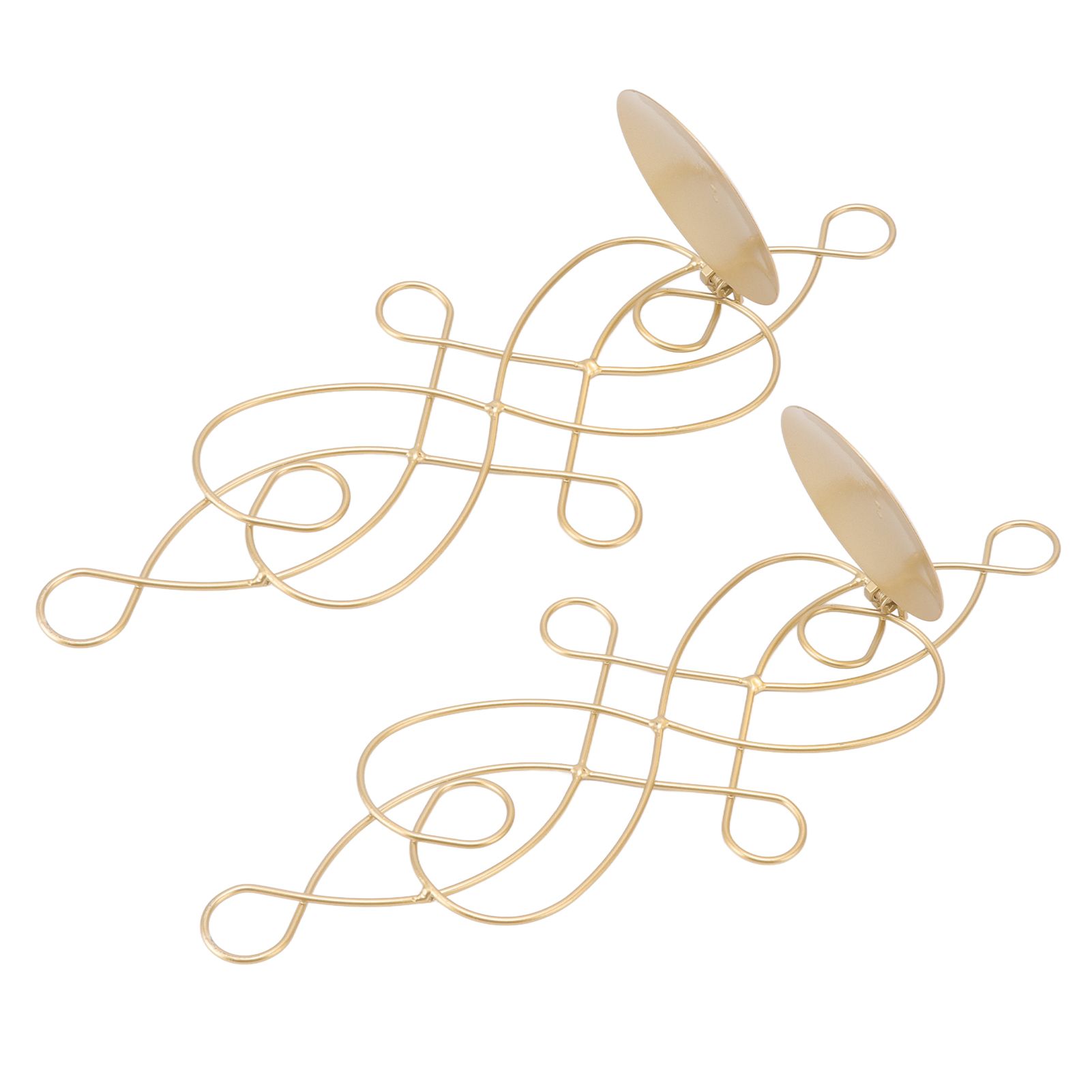 2 Sets Iron Wall Candle Sconce Holder Foldable Deformation Resistance Innovative Wall Candle Holder for Bedroom Dining Room Gold - Image 7