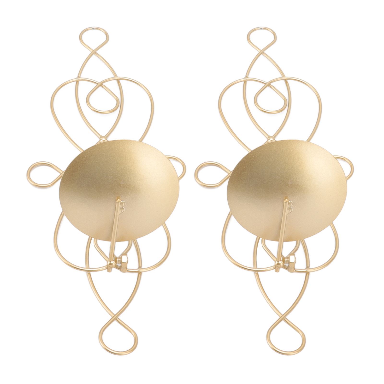2 Sets Iron Wall Candle Sconce Holder Foldable Deformation Resistance Innovative Wall Candle Holder for Bedroom Dining Room Gold - Image 8