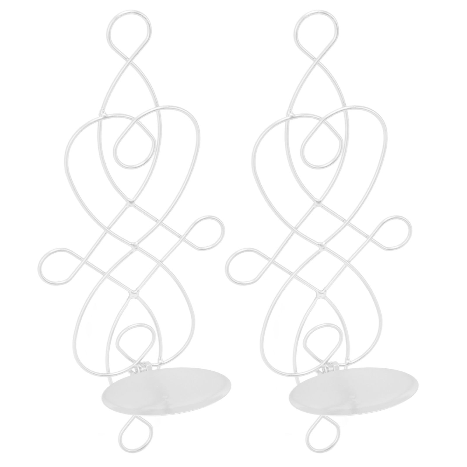 2 Sets Iron Wall Candle Sconce Holder Foldable Deformation Resistance Innovative Wall Candle Holder for Bedroom Dining Room White - Image 5