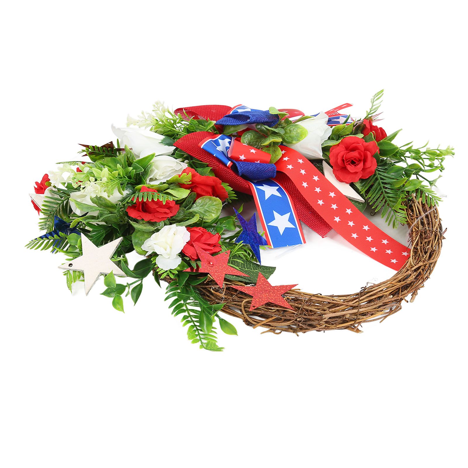 4th of July Patriotic Wreath Independence Day Wreath Decorations for Front Door Fireplace - Image 5