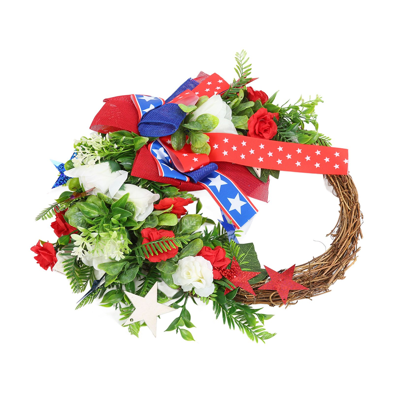 4th of July Patriotic Wreath Independence Day Wreath Decorations for Front Door Fireplace - Image 6