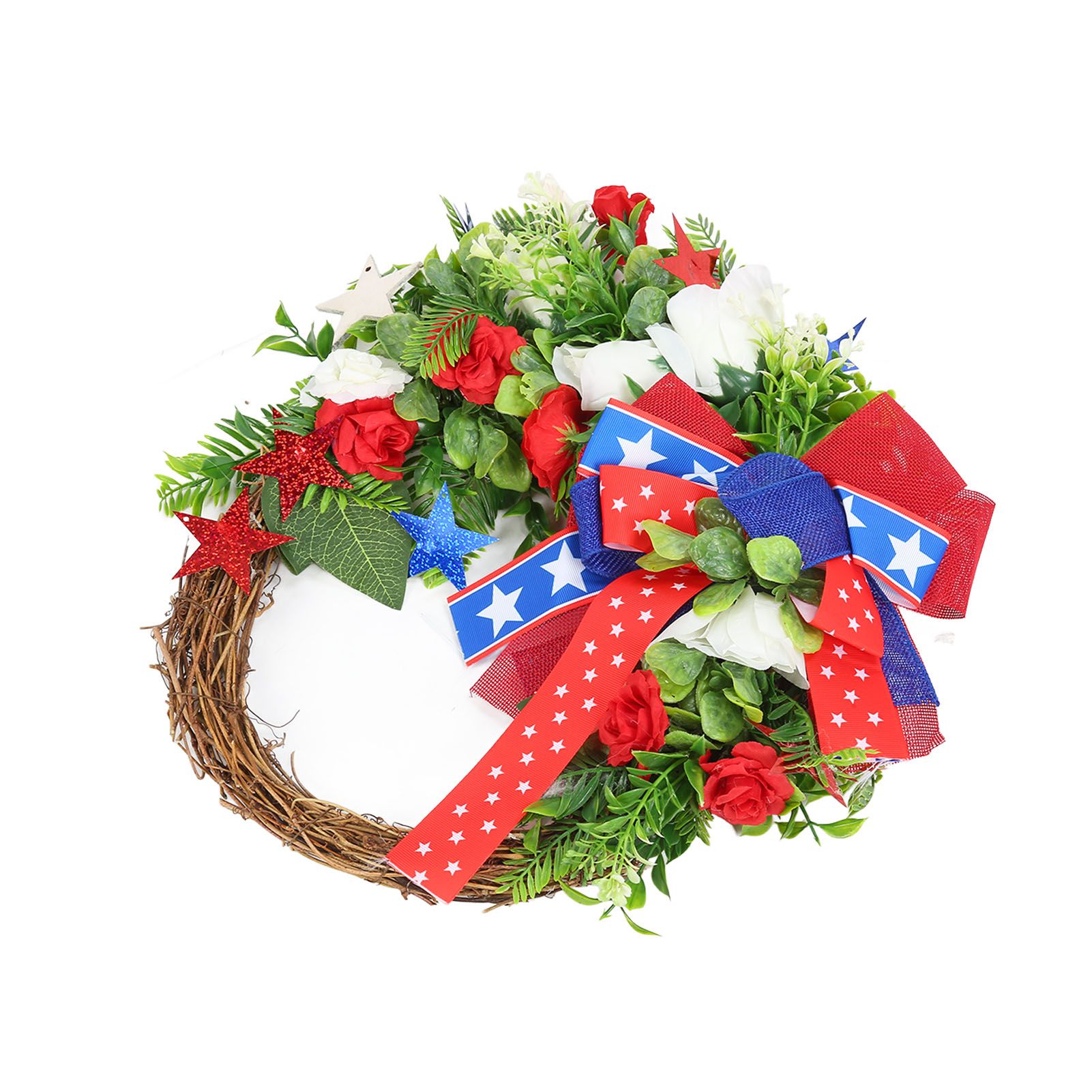 4th of July Patriotic Wreath Independence Day Wreath Decorations for Front Door Fireplace - Image 7