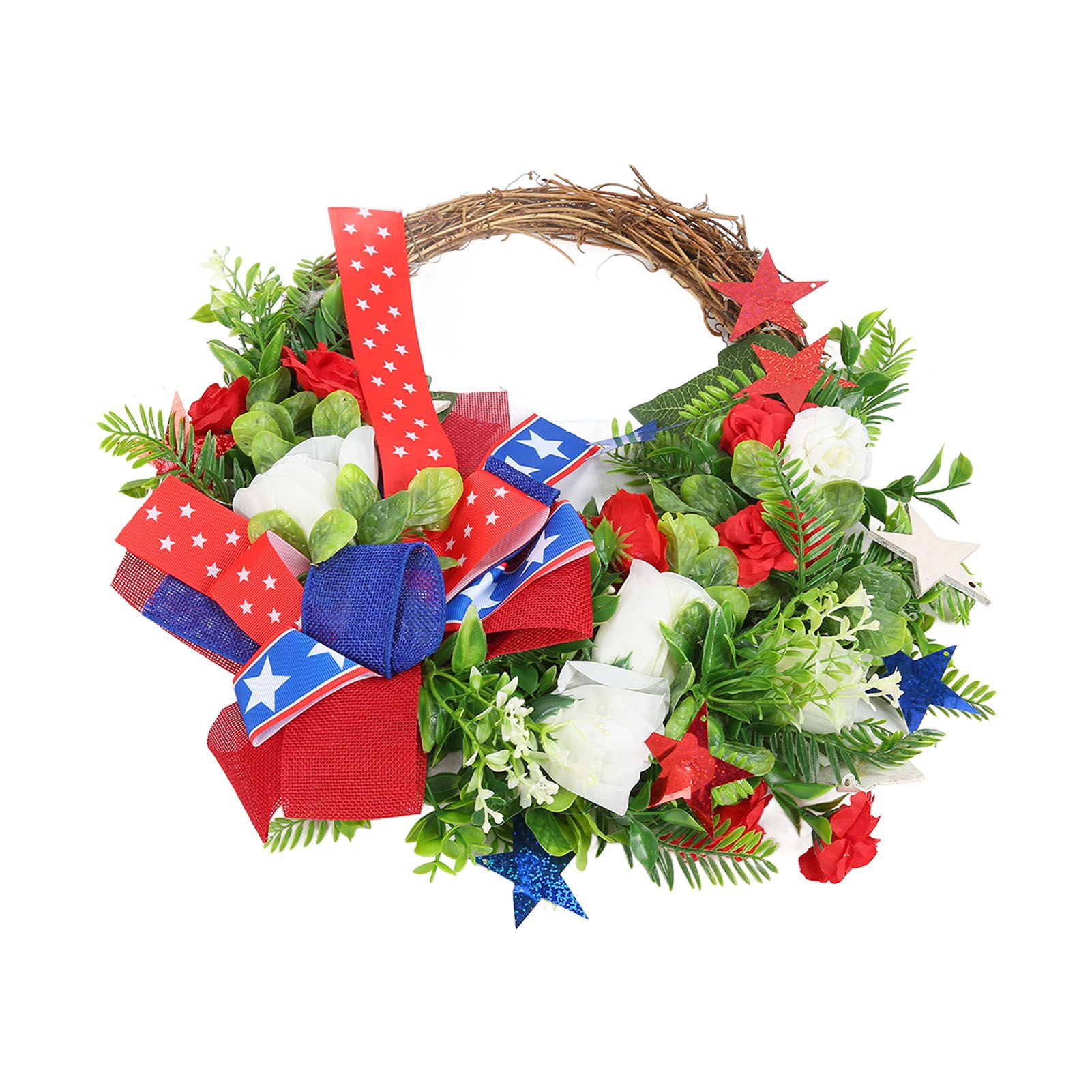 4th of July Patriotic Wreath Independence Day Wreath Decorations for Front Door Fireplace - Image 8