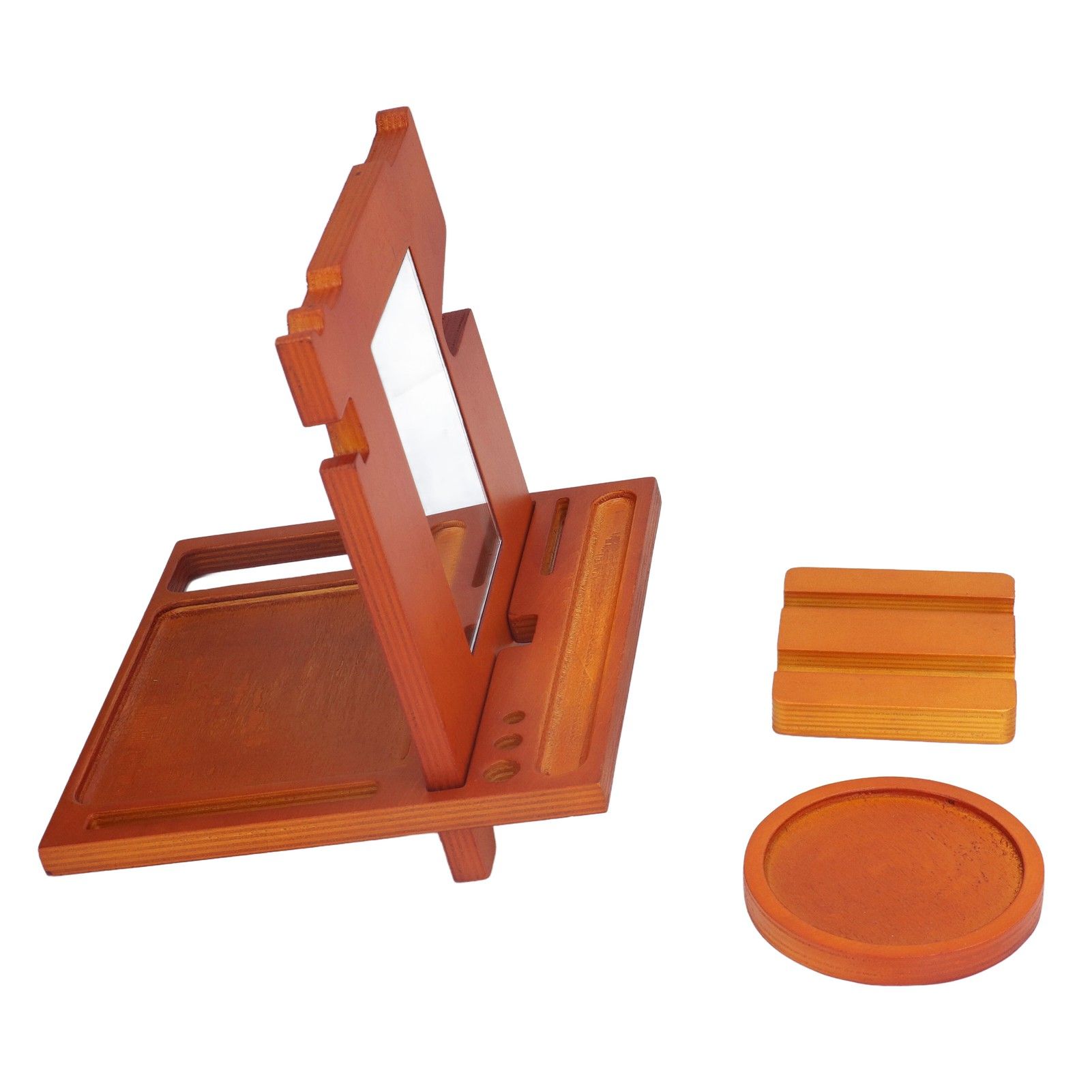 Wood Mobile Phone Base Multifunctional Durable Watch Glasses Key Storage Bracket Desktop Organizer - Image 4