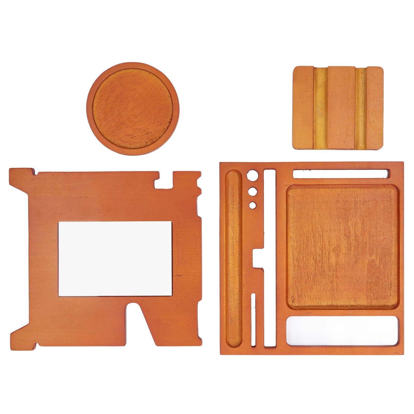 Wood Mobile Phone Base Multifunctional Durable Watch Glasses Key Storage Bracket Desktop Organizer - Image 7