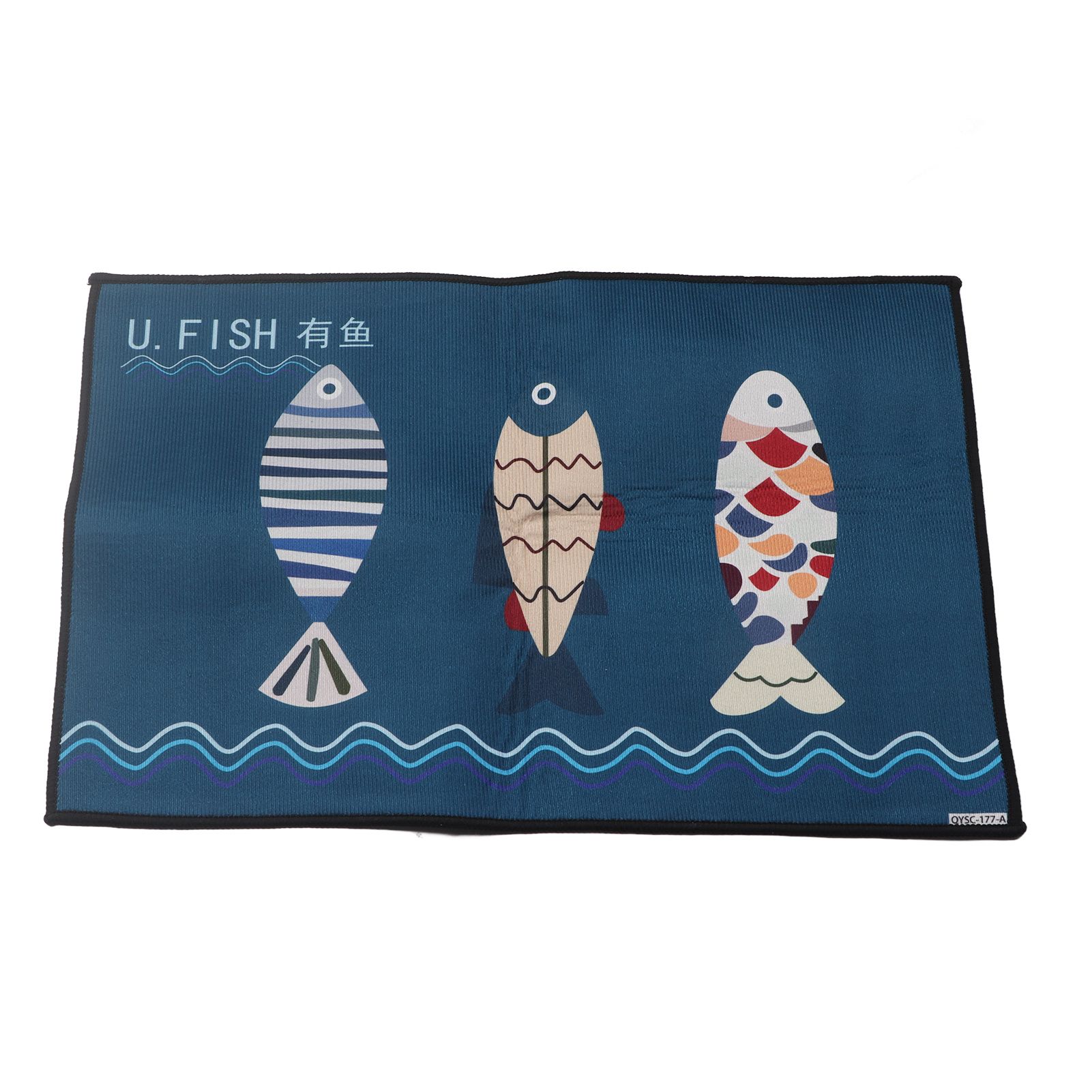 Floor Mat Prevent Slip Wearable Comfortable Cute Pattern Kitchen Pad for Living Room Bathroom Doorway Fish 40x60cm / 15.8x23.6in - Image 1