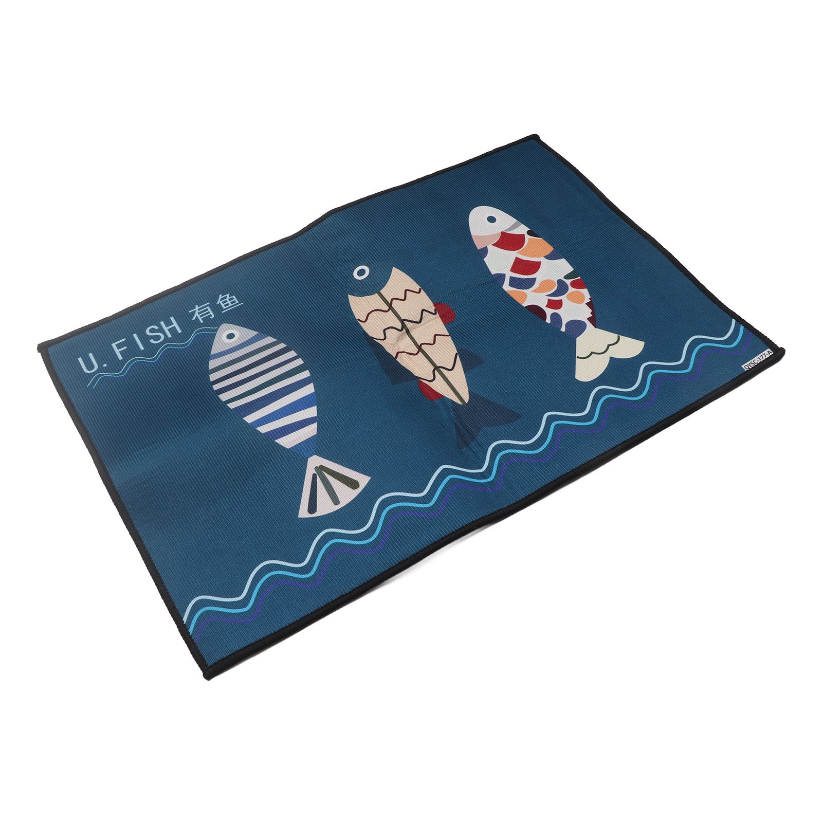 Floor Mat Prevent Slip Wearable Comfortable Cute Pattern Kitchen Pad for Living Room Bathroom Doorway Fish 40x60cm / 15.8x23.6in - Image 2