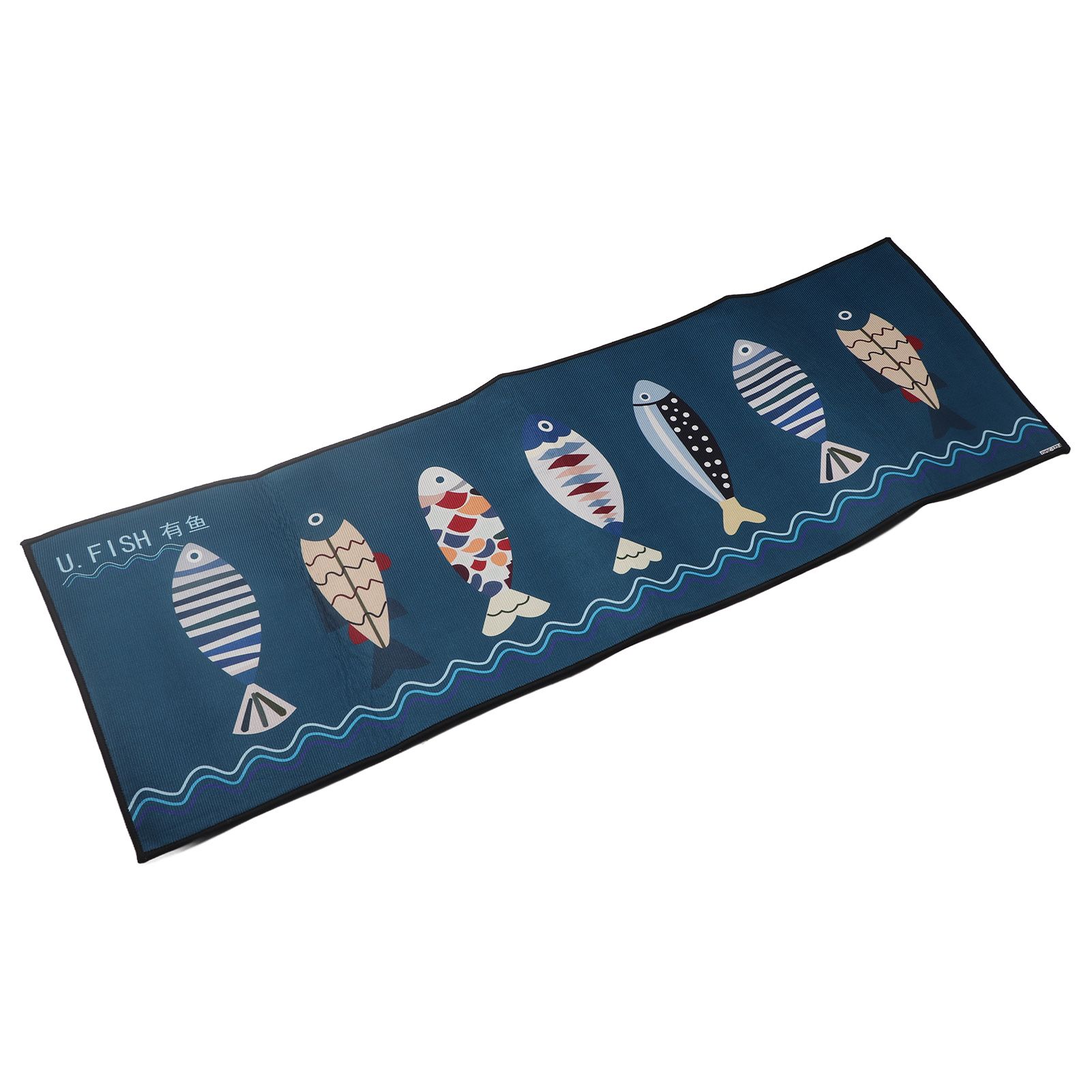 Floor Mat Prevent Slip Wearable Comfortable Cute Pattern Kitchen Pad for Living Room Bathroom Doorway Fish 40x120cm / 15.8x47.2in - Image 2
