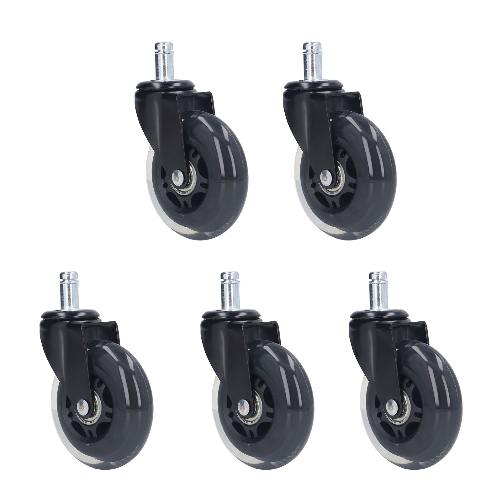 5 Pcs Chair Rotate Wheel 3in 360 Degree Noise Free Scratch Resistant Straight Chair Caster for Office - Image 2