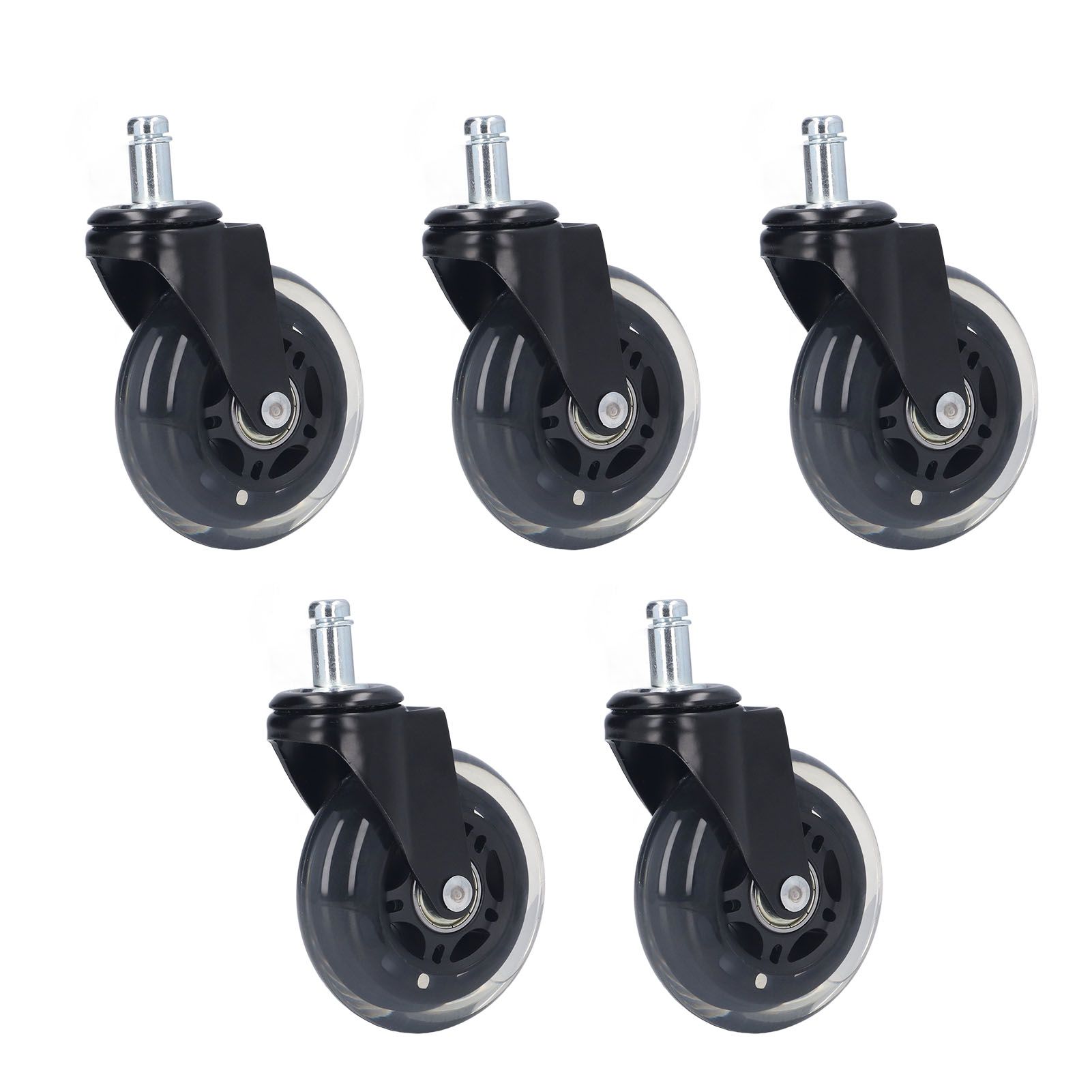 5 Pcs Chair Rotate Wheel 3in 360 Degree Noise Free Scratch Resistant Straight Chair Caster for Office - Image 3