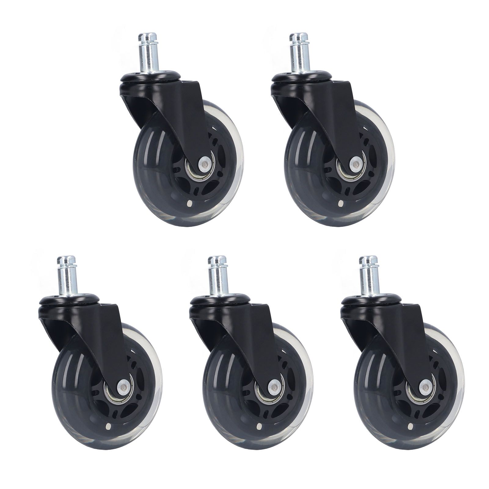 5 Pcs Chair Rotate Wheel 3in 360 Degree Noise Free Scratch Resistant Straight Chair Caster for Office - Image 4