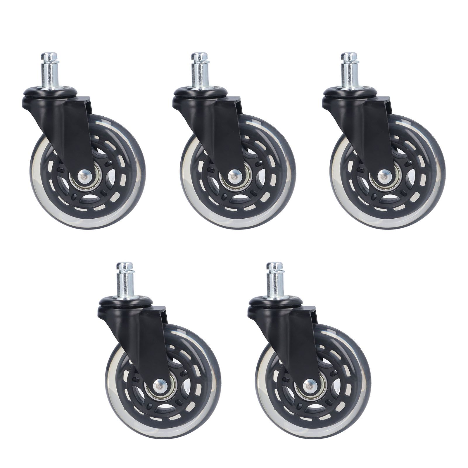 5 Pcs Chair Rotate Wheel 3in 360 Degree Noise Free Scratch Resistant Straight Chair Caster for Office - Image 5