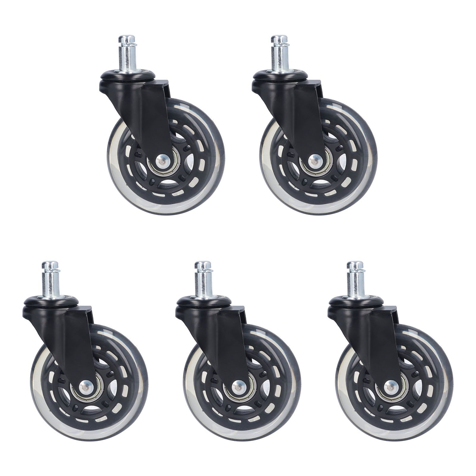 5 Pcs Chair Rotate Wheel 3in 360 Degree Noise Free Scratch Resistant Straight Chair Caster for Office - Image 6