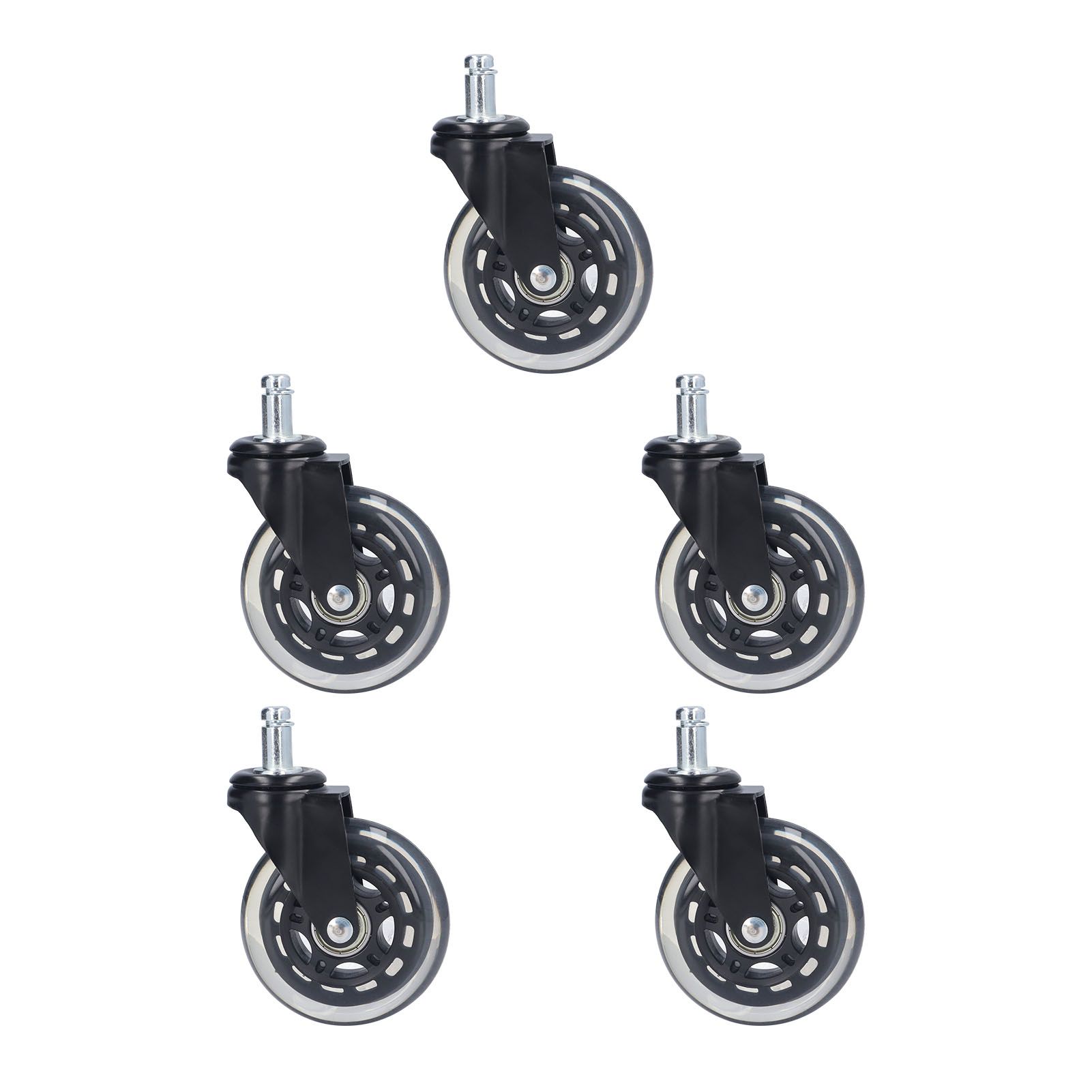 5 Pcs Chair Rotate Wheel 3in 360 Degree Noise Free Scratch Resistant Straight Chair Caster for Office - Image 8