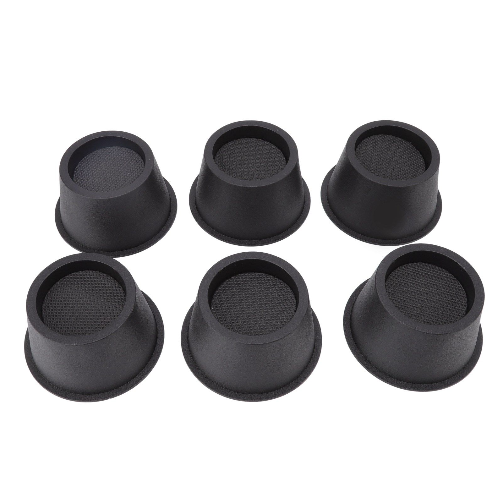 6Pcs Furniture Risers Round Plastic Furniture Lift Riser for Bed Table Couch Black 2.8in - Image 1