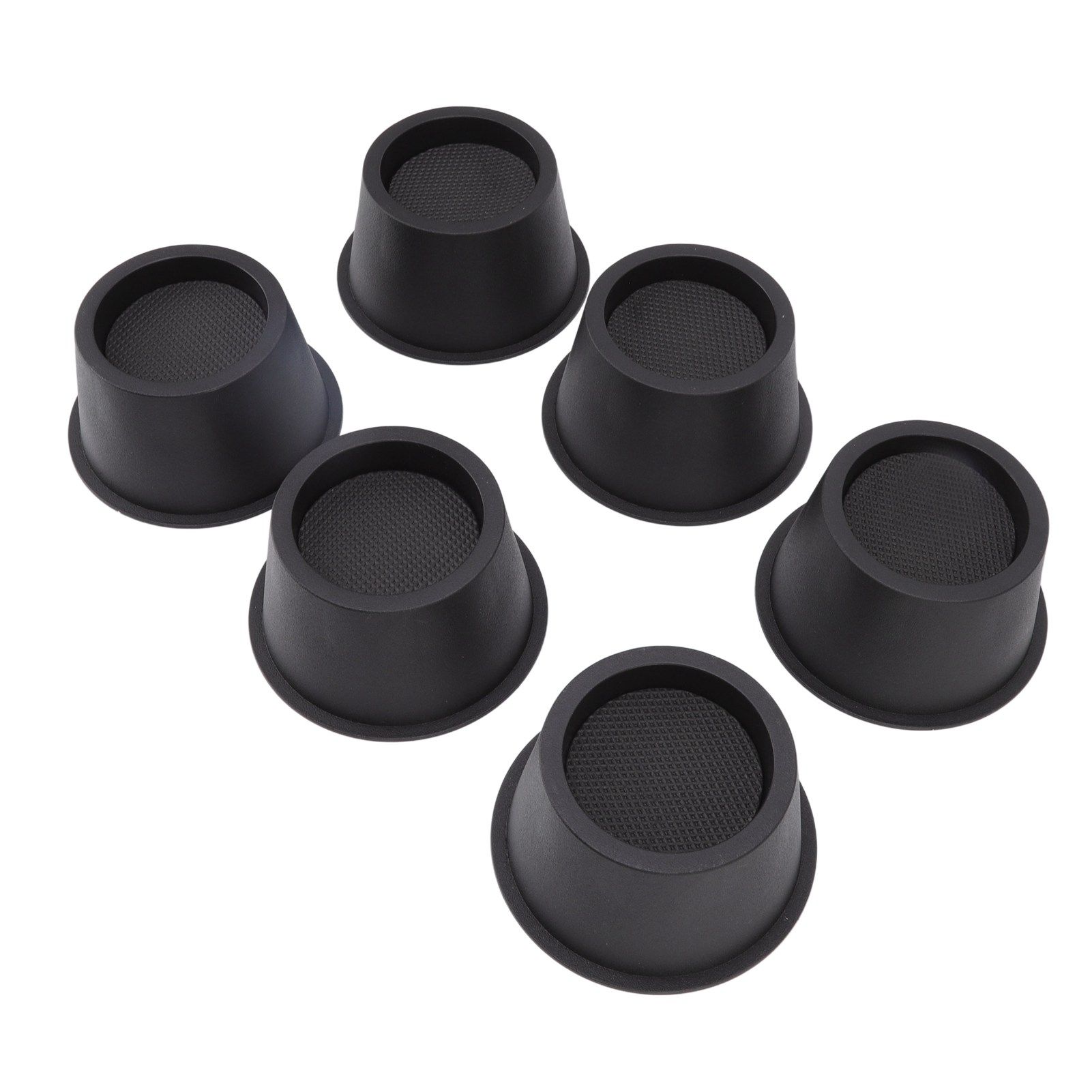 6Pcs Furniture Risers Round Plastic Furniture Lift Riser for Bed Table Couch Black 2.8in - Image 2