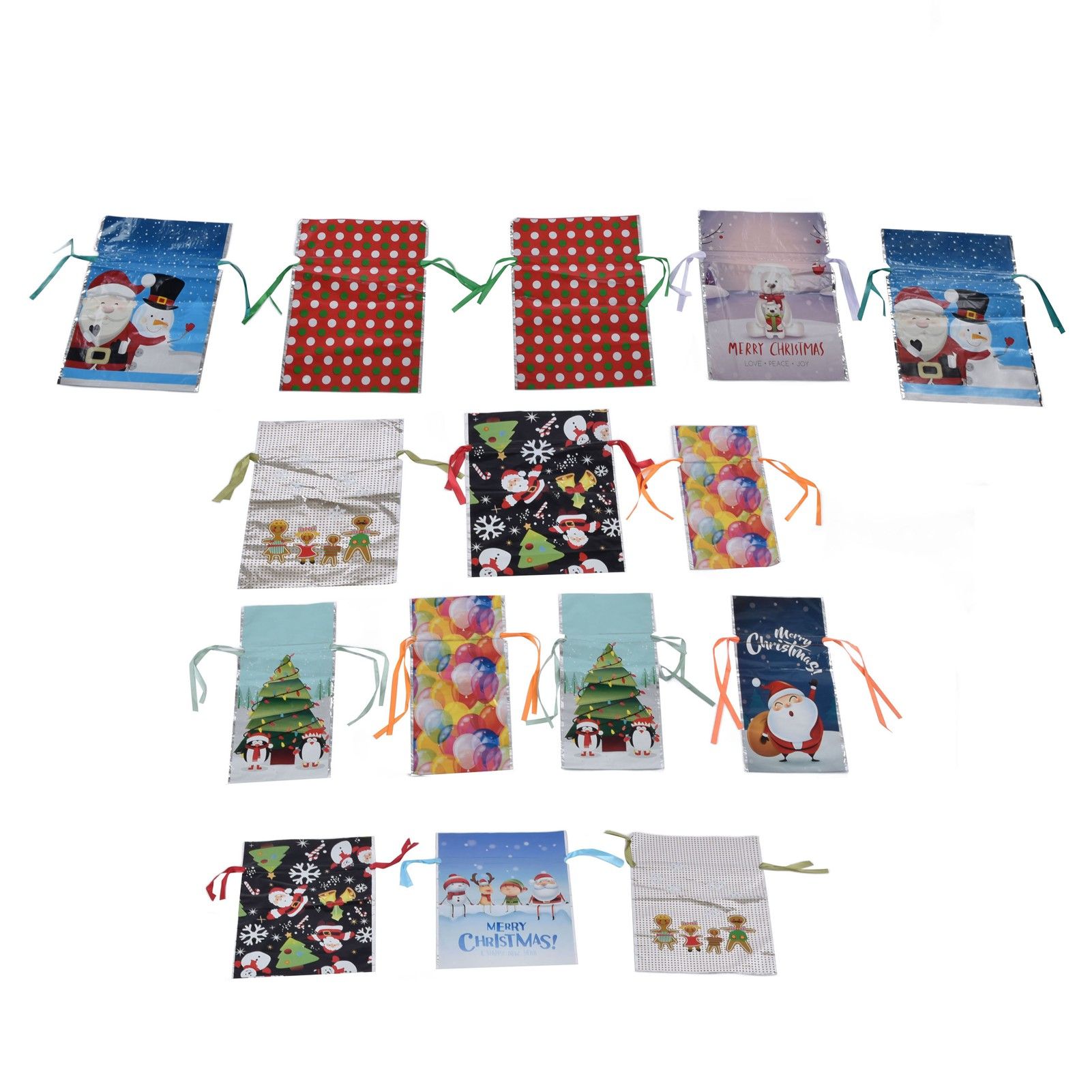 15 Pcs Christmas Drawstring Gift Bags Drawstring Packing Pouches Favors Bags for Christmas Festival Party - Image 4
