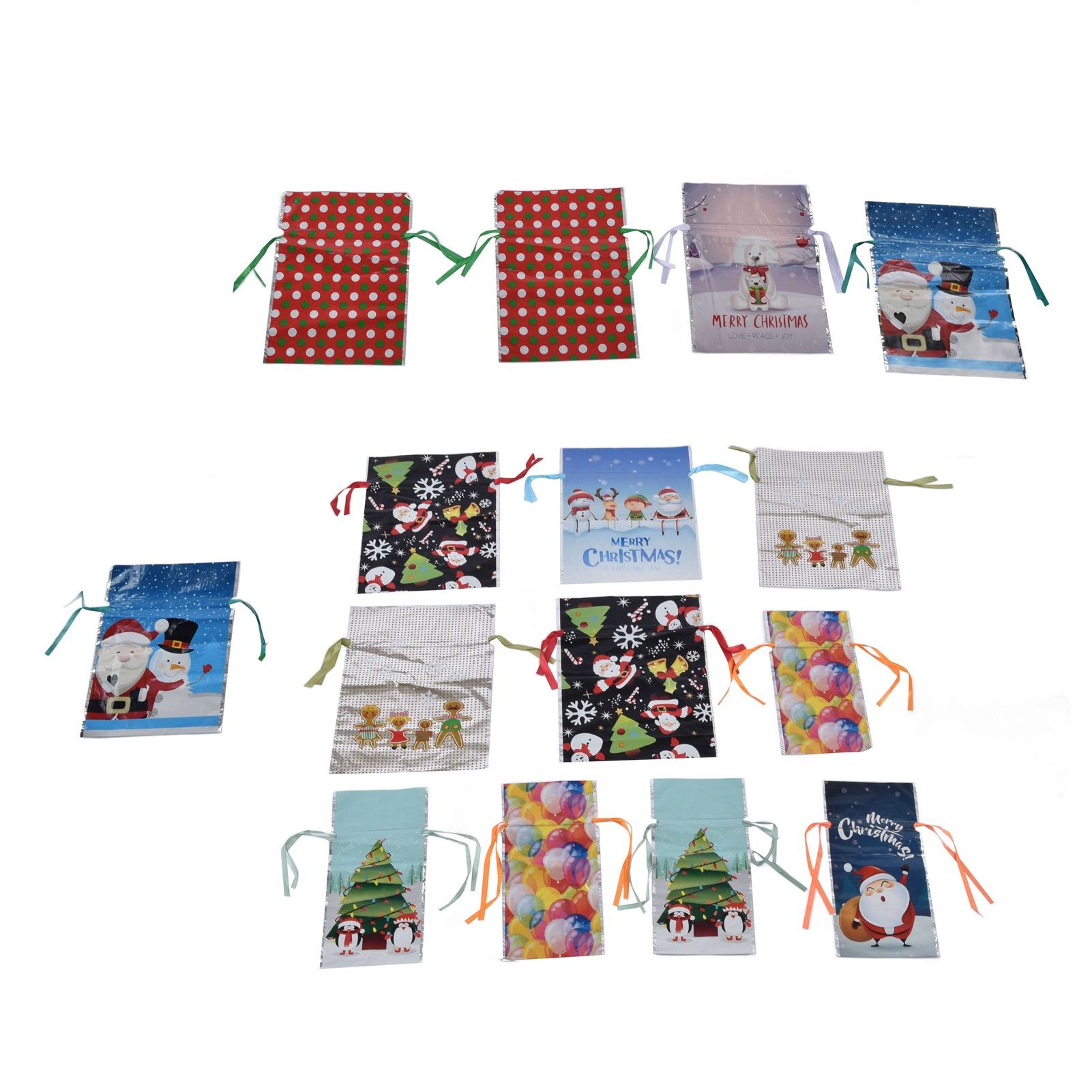 15 Pcs Christmas Drawstring Gift Bags Drawstring Packing Pouches Favors Bags for Christmas Festival Party - Image 6